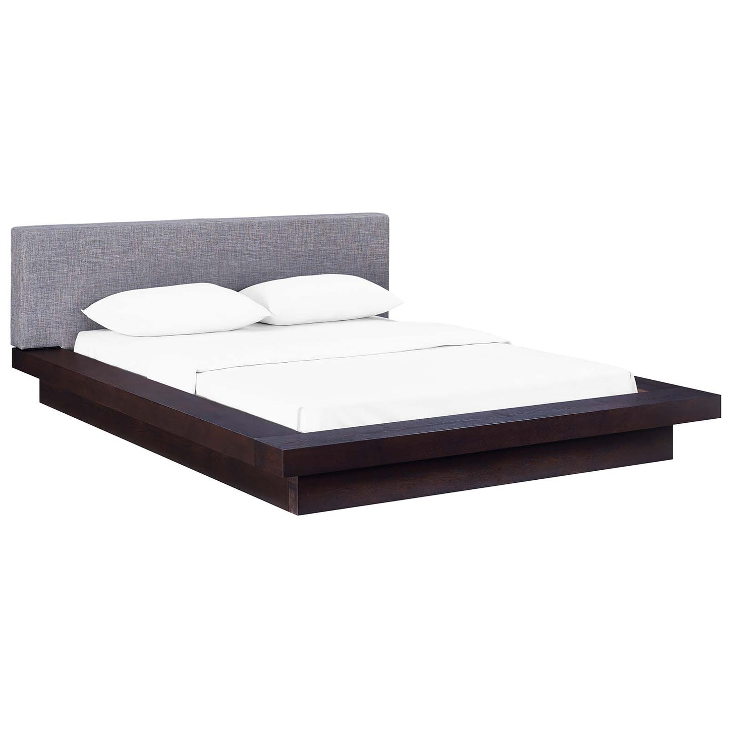 Freja Queen Fabric Platform Bed Cappuccino Gray MOD-5721-CAP-GRY-SET