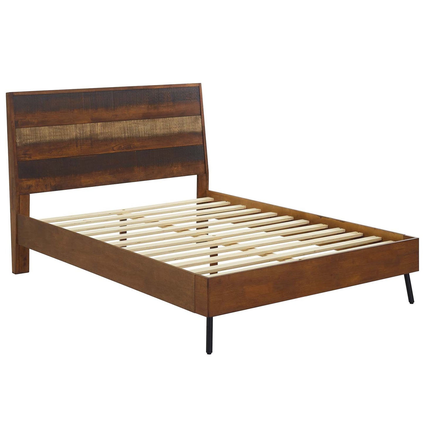 Arwen Queen Rustic Wood Bed Walnut MOD-5831-WAL