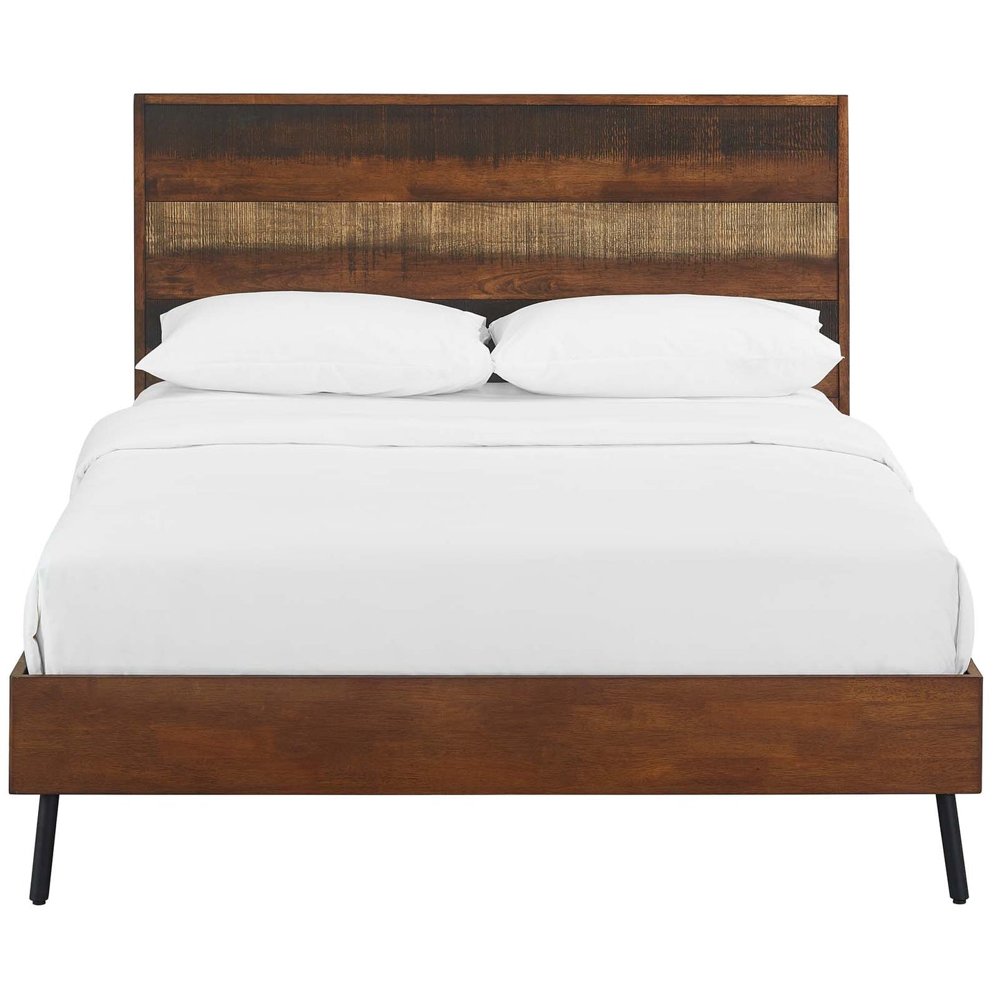 Arwen Queen Rustic Wood Bed Walnut MOD-5831-WAL