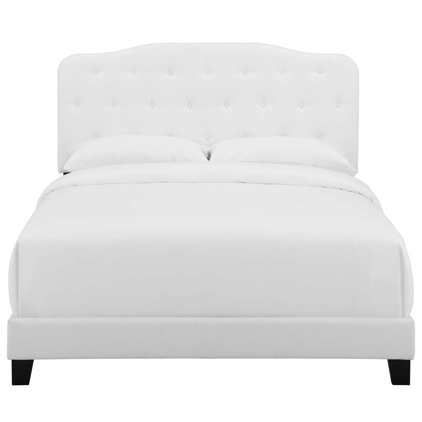 Amelia Twin Upholstered Fabric Bed White MOD-5838-WHI