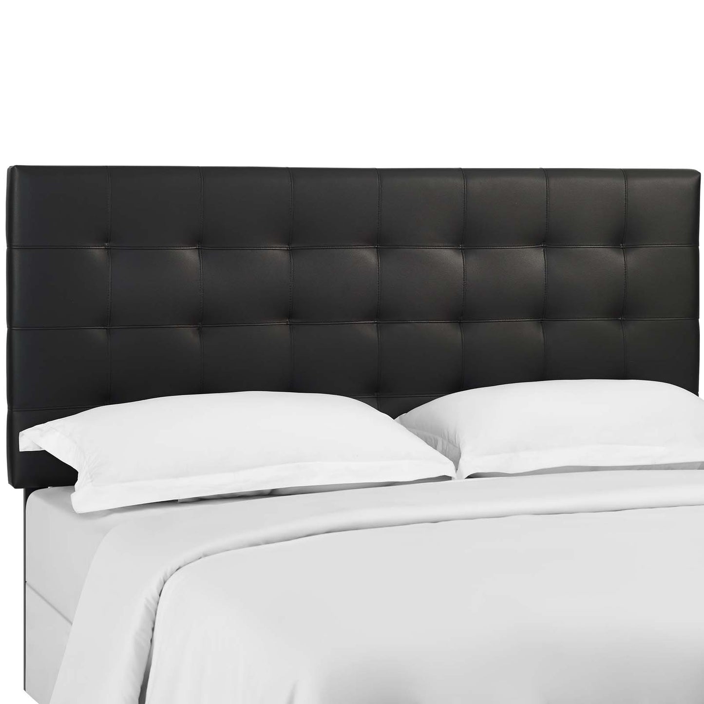 Paisley Tufted Full / Queen Upholstered Faux Leather Headboard Black MOD-5854-BLK