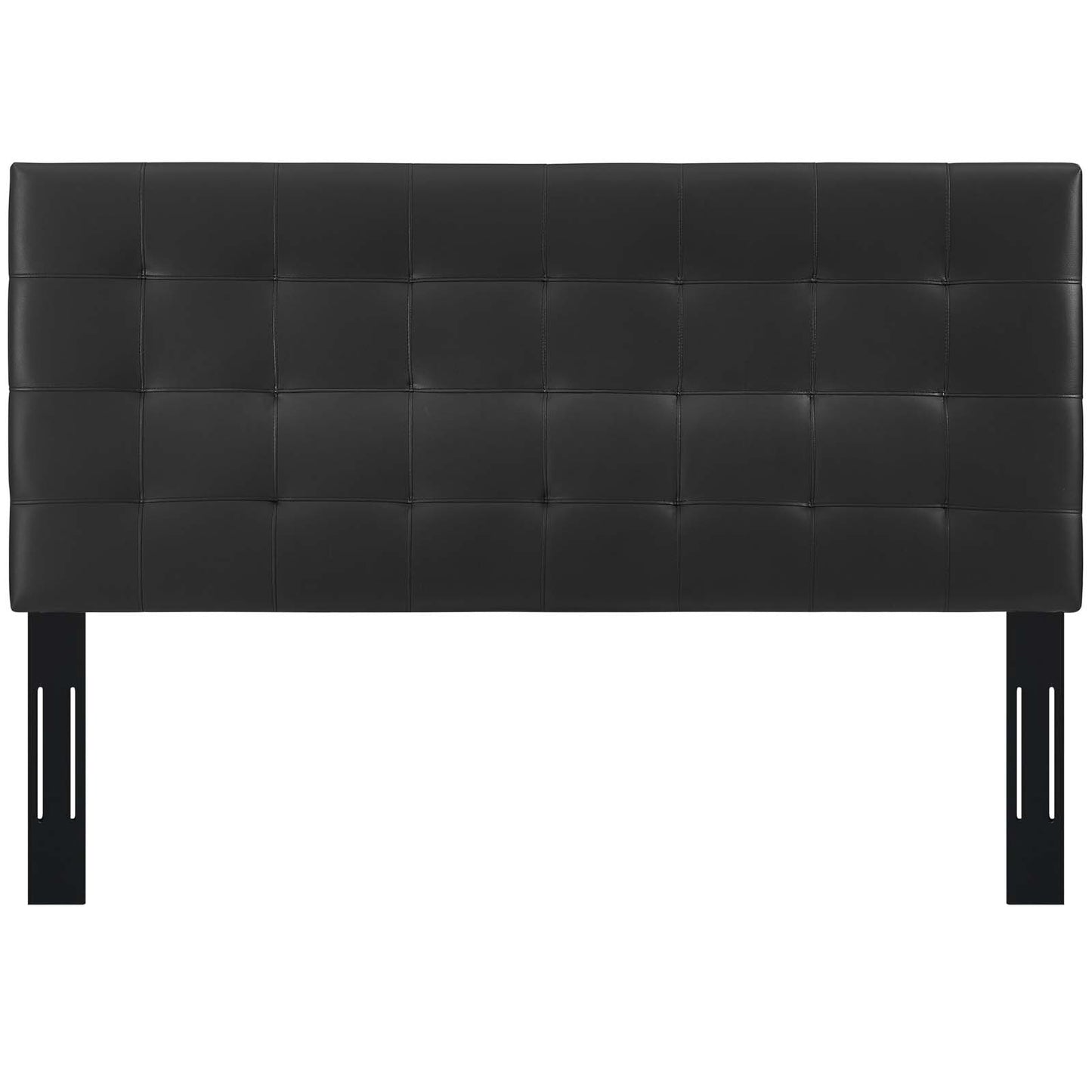 Paisley Tufted Full / Queen Upholstered Faux Leather Headboard Black