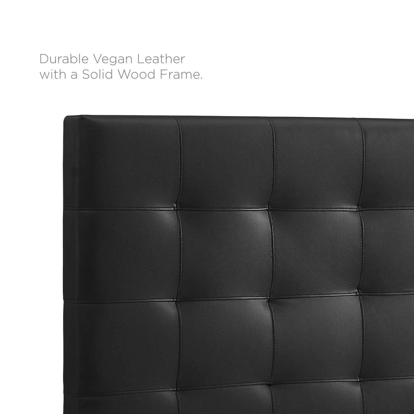Paisley Tufted Full / Queen Upholstered Faux Leather Headboard Black