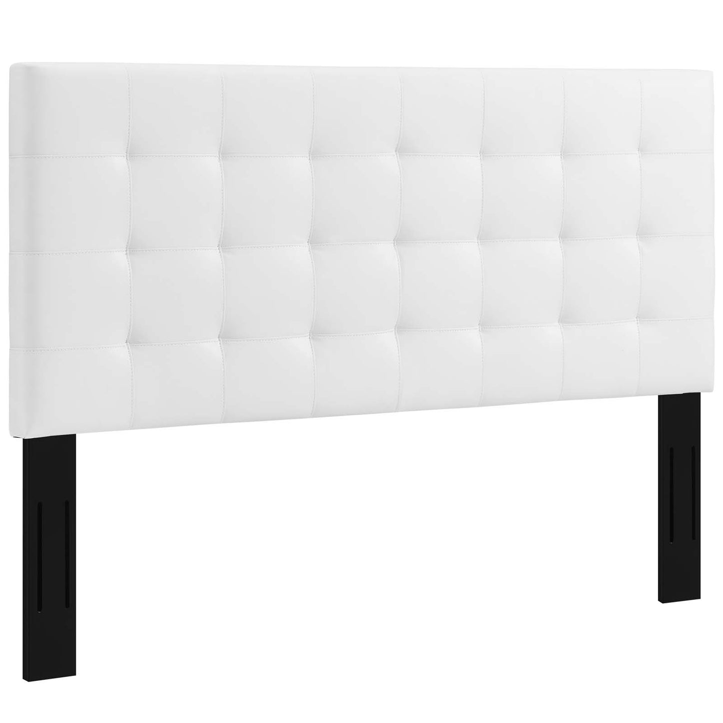 Paisley Tufted Full / Queen Upholstered Faux Leather Headboard White MOD-5854-WHI
