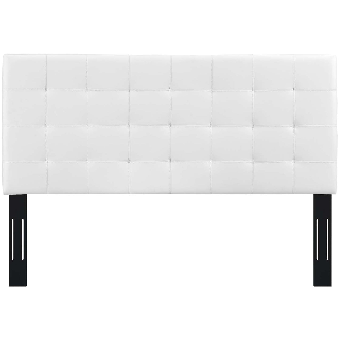 Paisley Tufted Full / Queen Upholstered Faux Leather Headboard White MOD-5854-WHI
