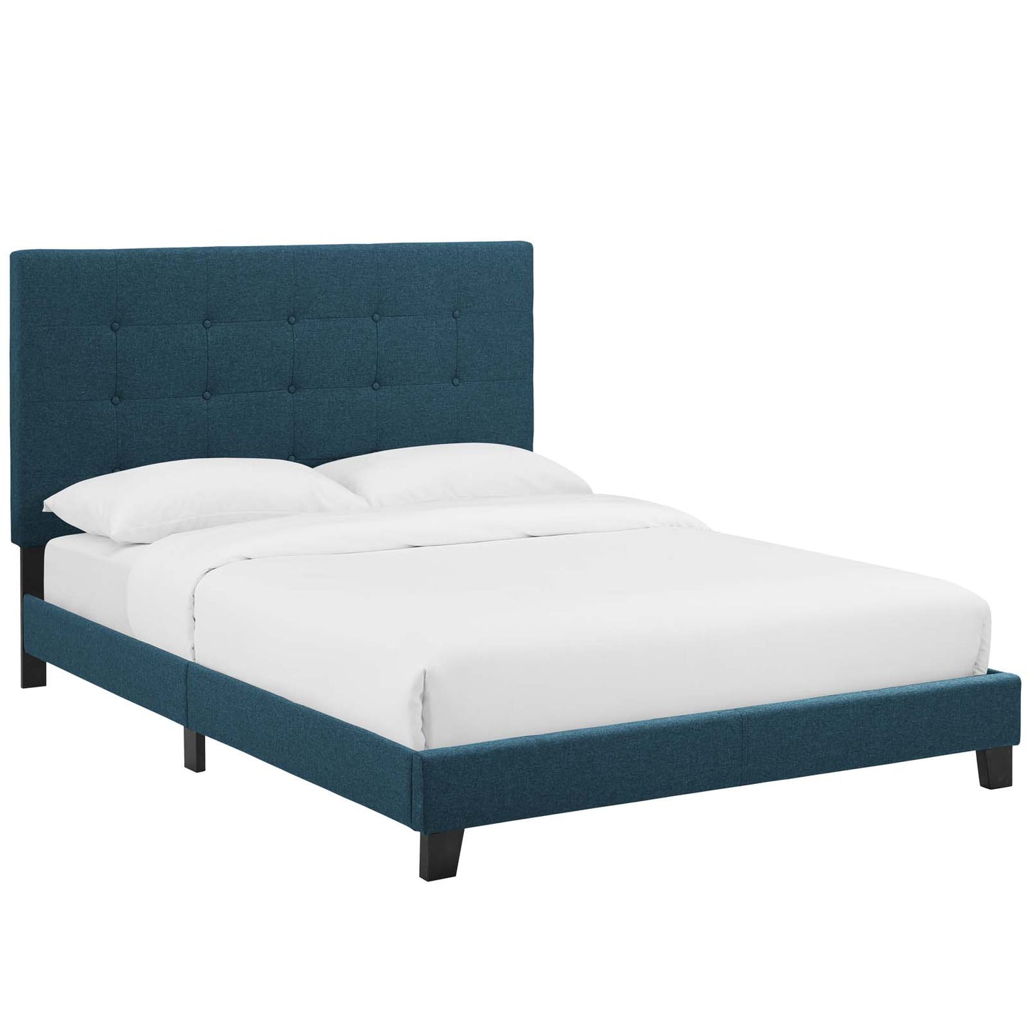 Melanie Twin Tufted Button Upholstered Fabric Platform Bed Azure MOD-5877-AZU