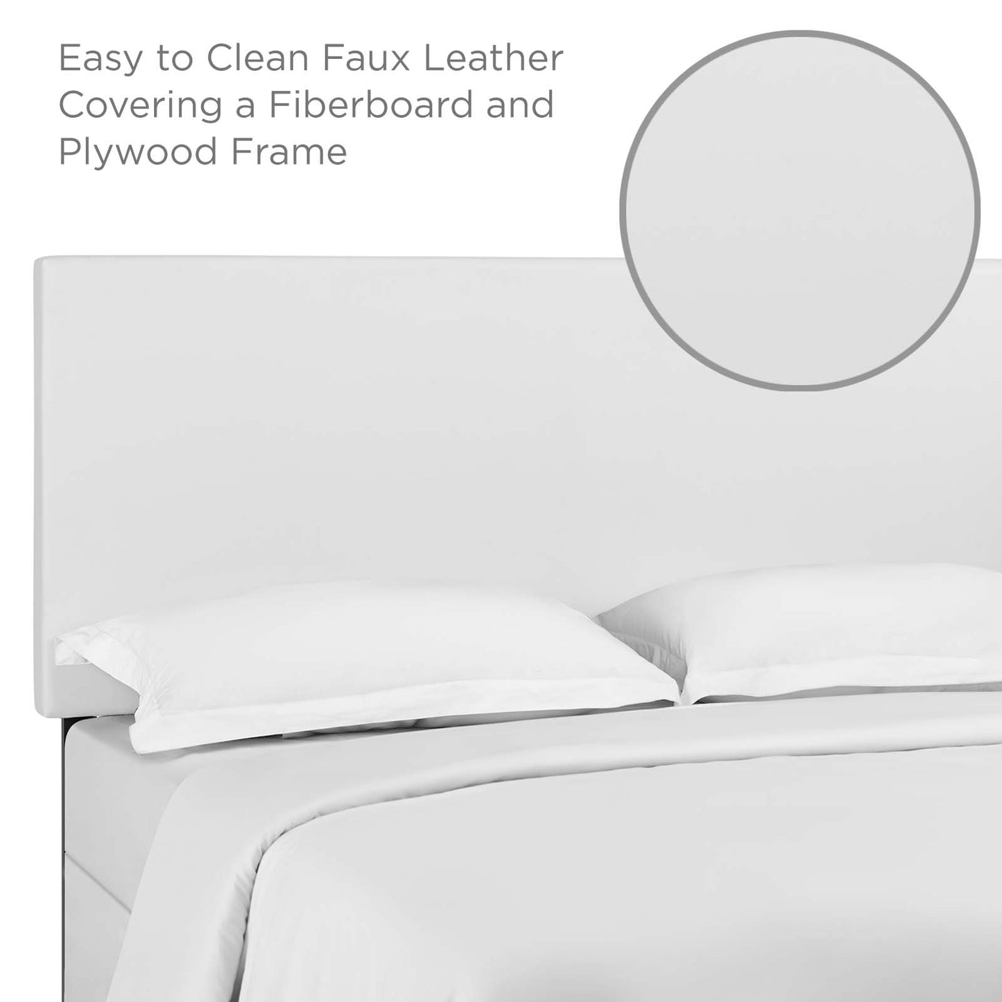 Taylor Full / Queen Upholstered Faux Leather Headboard White MOD-5882-WHI