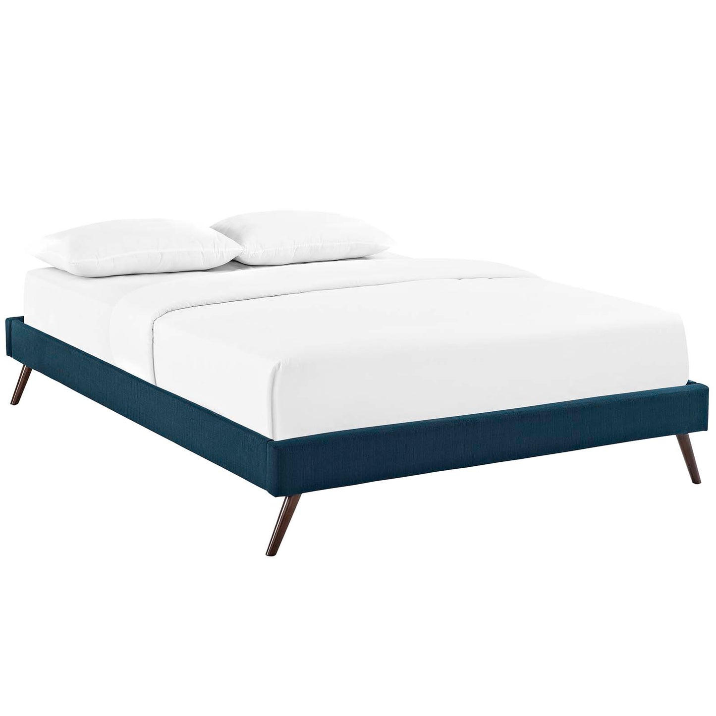 Loryn Full Fabric Bed Frame with Round Splayed Legs Azure MOD-5889-AZU