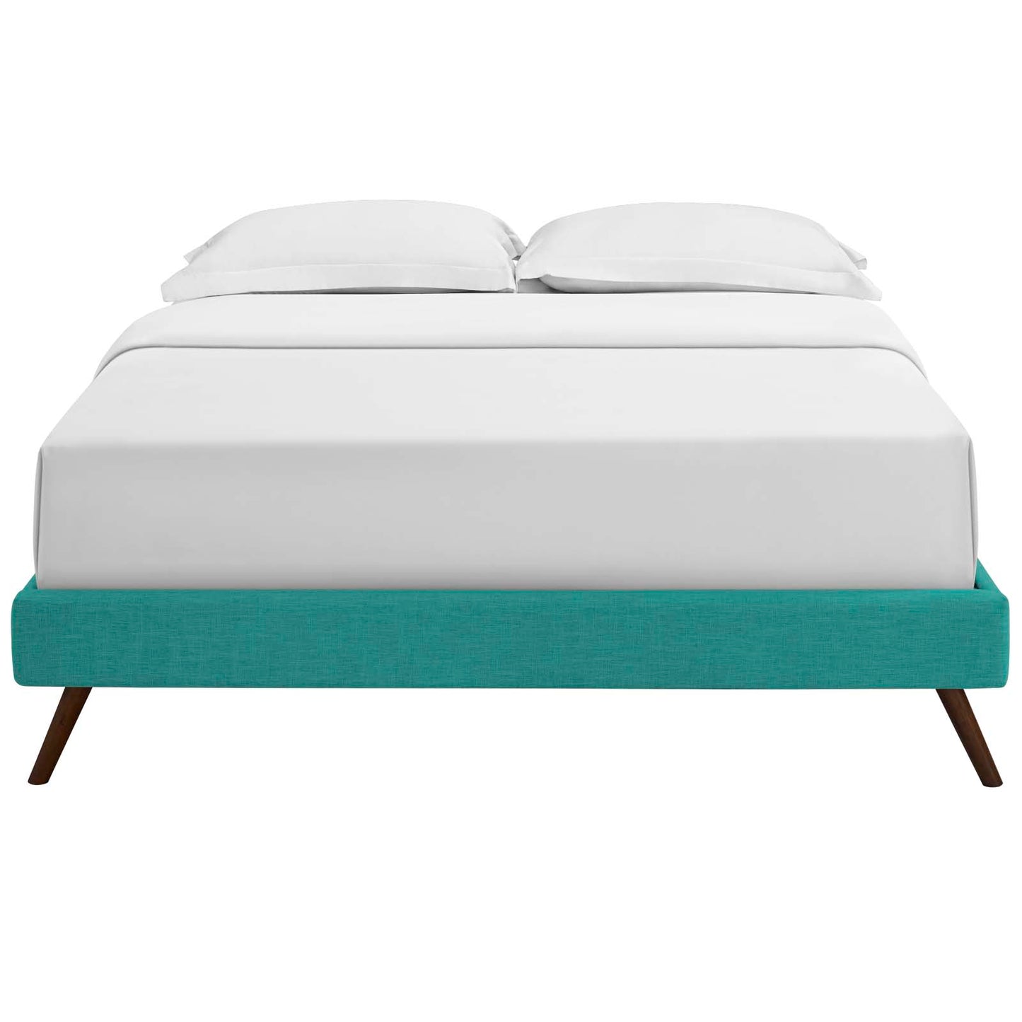 Loryn Full Fabric Bed Frame with Round Splayed Legs Teal MOD-5889-TEA