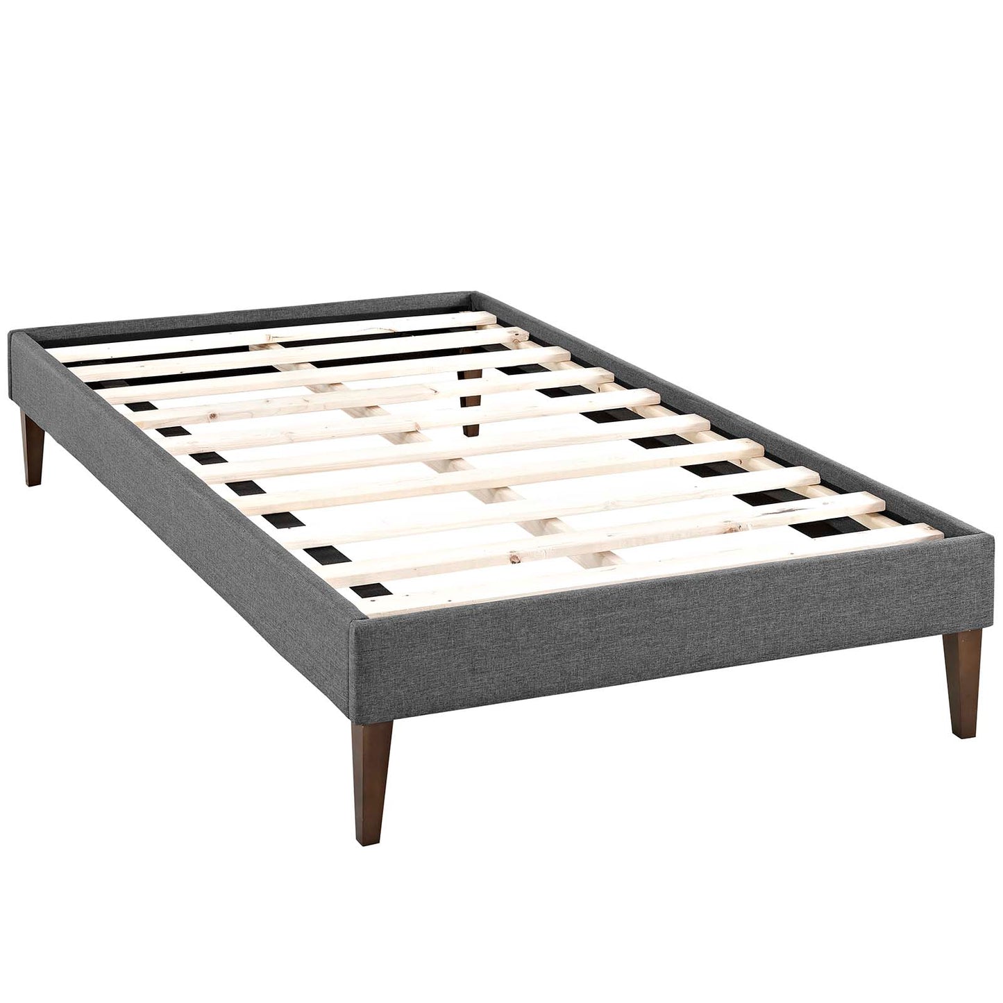 Tessie Twin Fabric Bed Frame with Squared Tapered Legs Gray MOD-5895-GRY