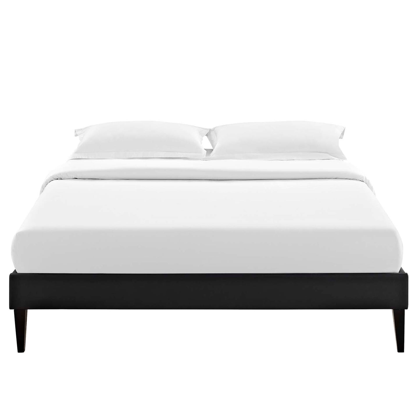 Tessie Full Vinyl Bed Frame with Squared Tapered Legs Black MOD-5896-BLK
