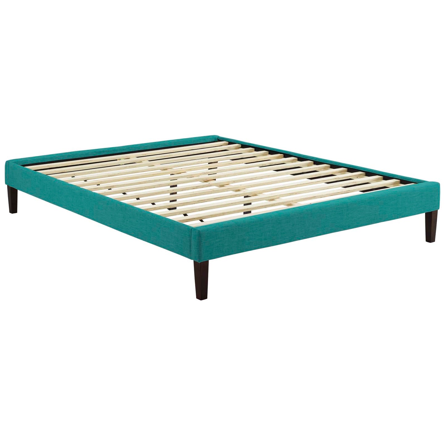 Tessie Full Fabric Bed Frame with Squared Tapered Legs Teal MOD-5897-TEA
