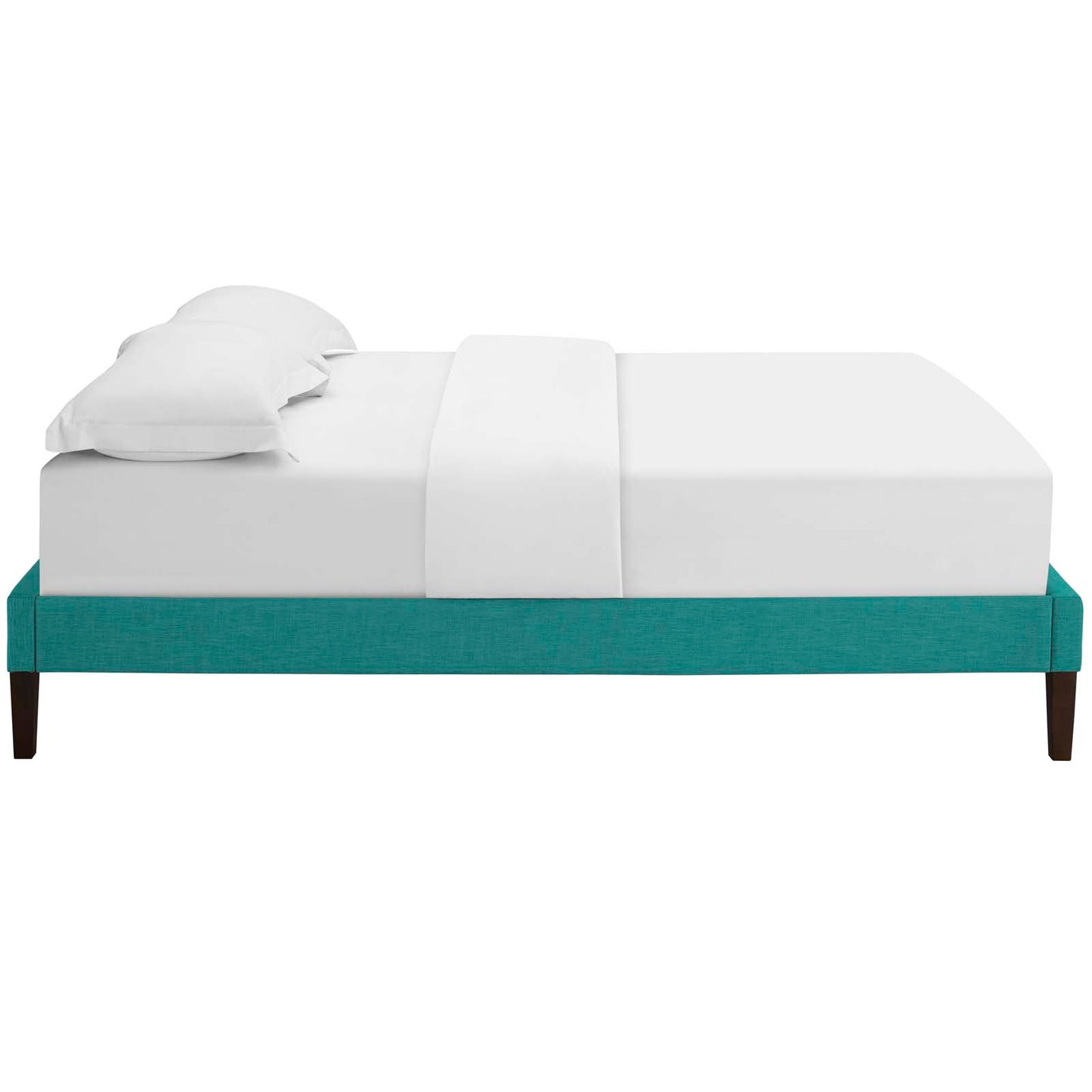 Tessie King Fabric Bed Frame with Squared Tapered Legs Teal MOD-5901-TEA