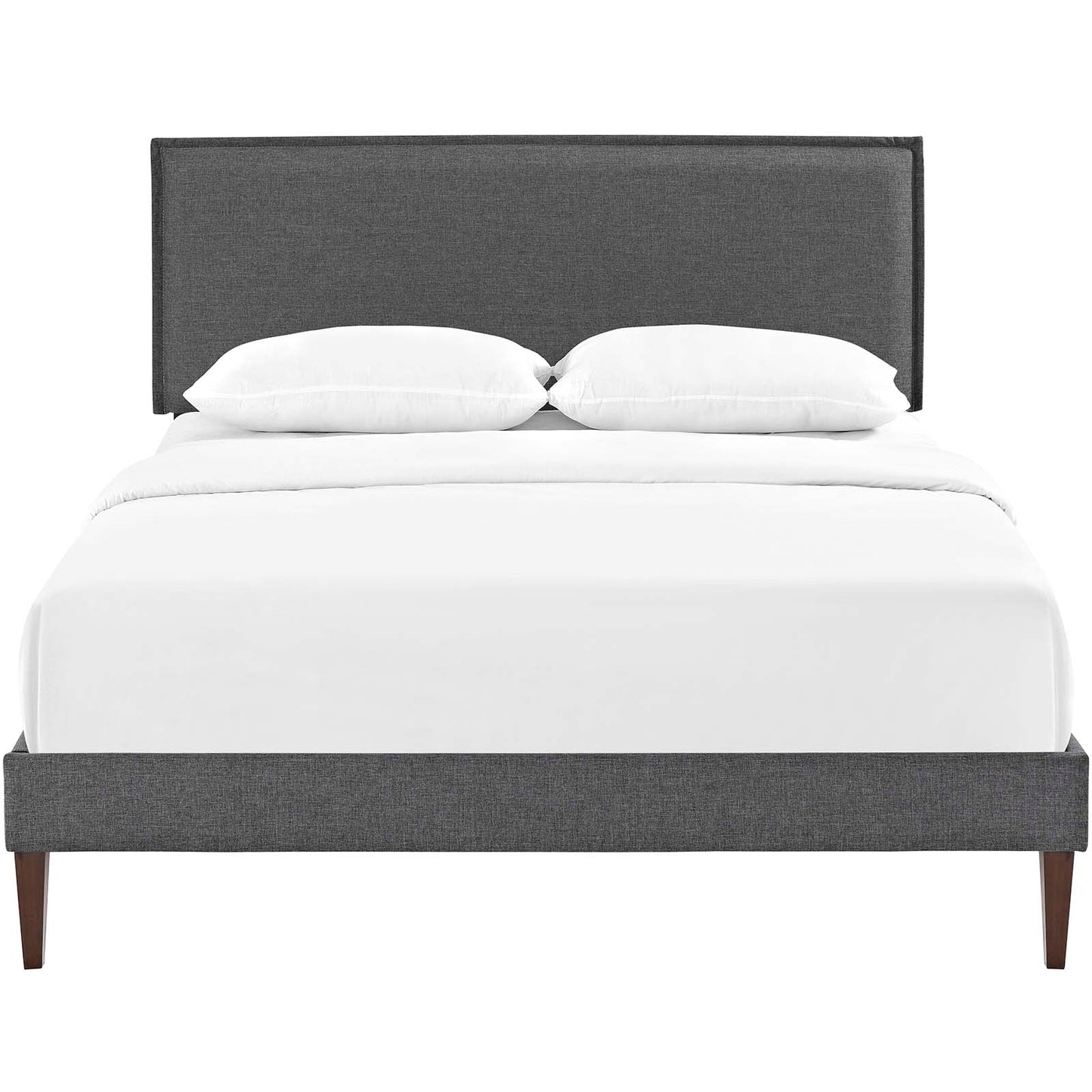 Amaris Queen Fabric Platform Bed with Squared Tapered Legs Gray MOD-5908-GRY
