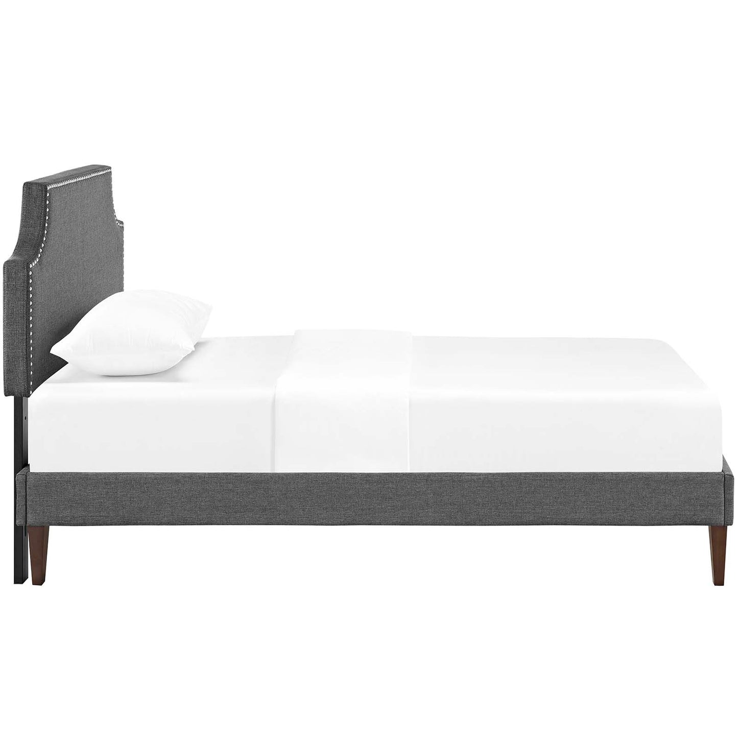 Corene Twin Fabric Platform Bed with Squared Tapered Legs Gray MOD-5951-GRY