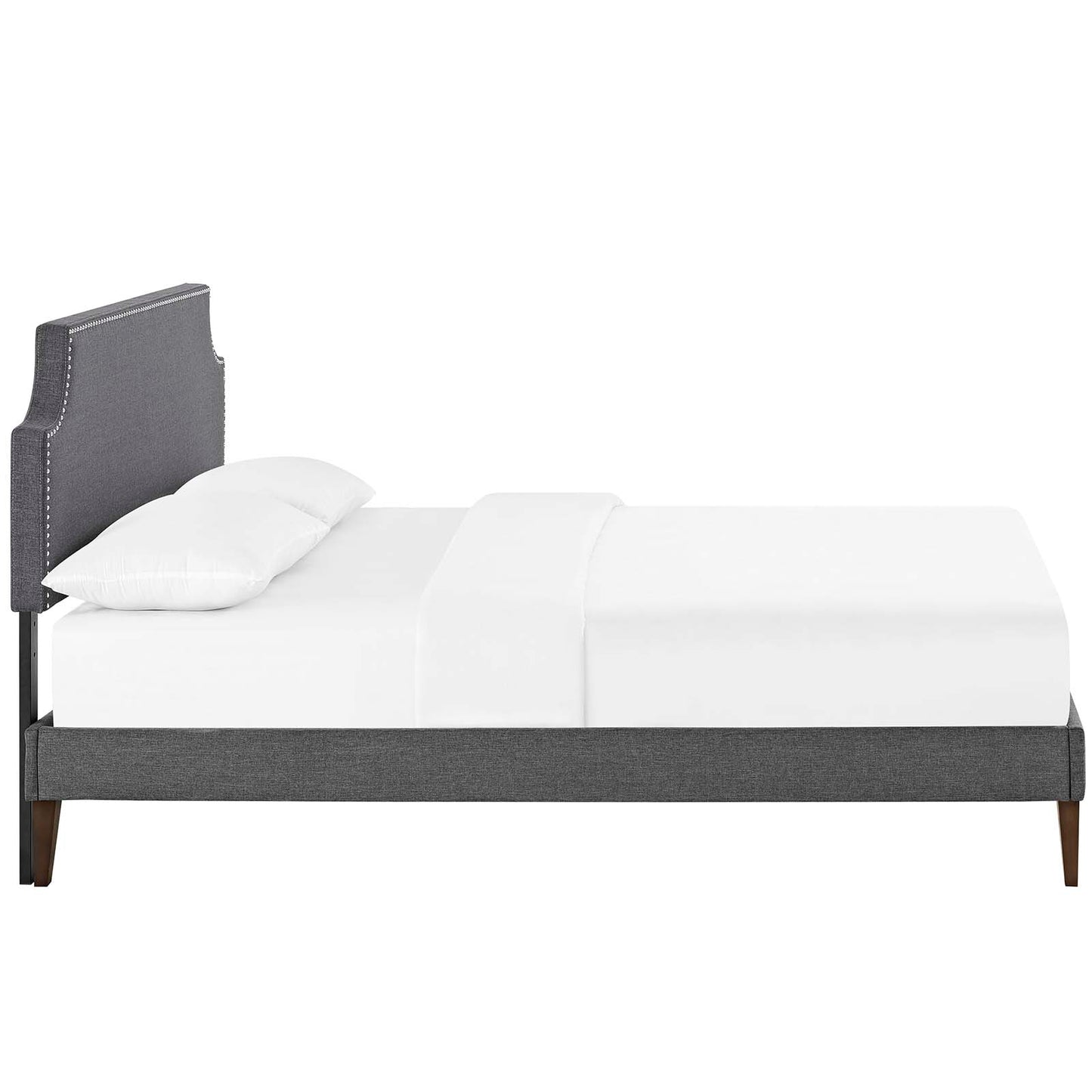 Corene Full Fabric Platform Bed with Squared Tapered Legs Gray MOD-5953-GRY