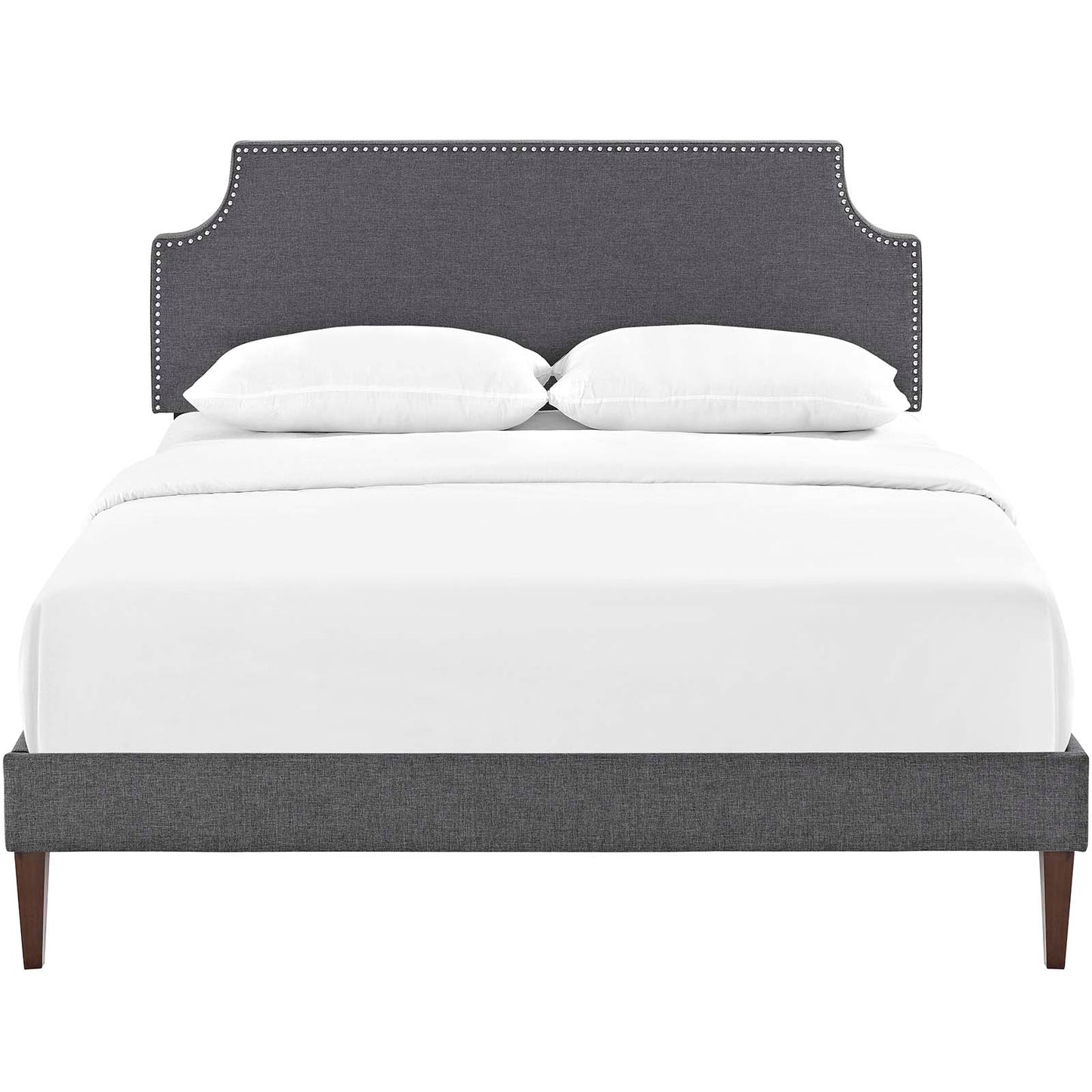 Corene Full Fabric Platform Bed with Squared Tapered Legs Gray MOD-5953-GRY