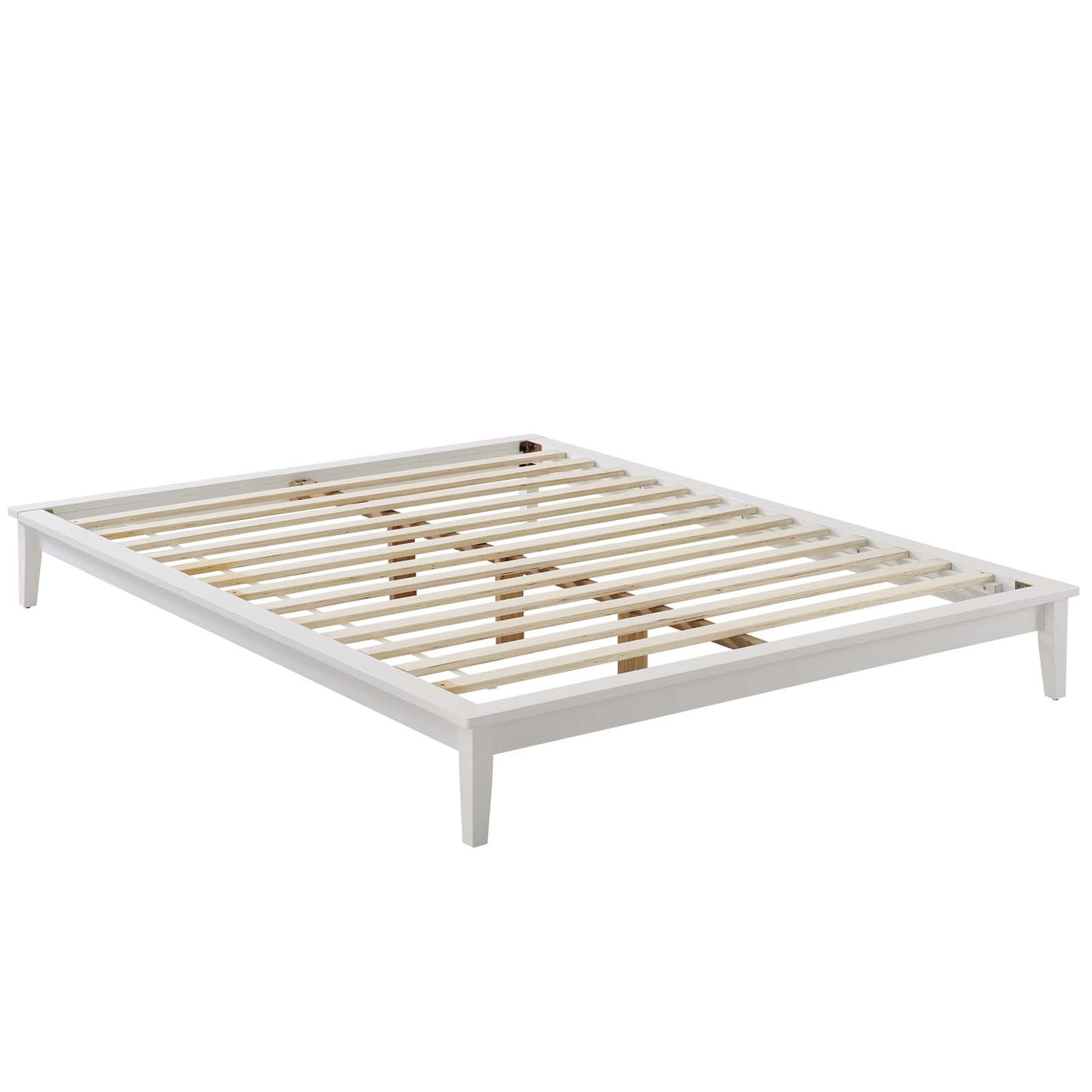 Lodge Full Wood Platform Bed Frame White MOD-6054-WHI