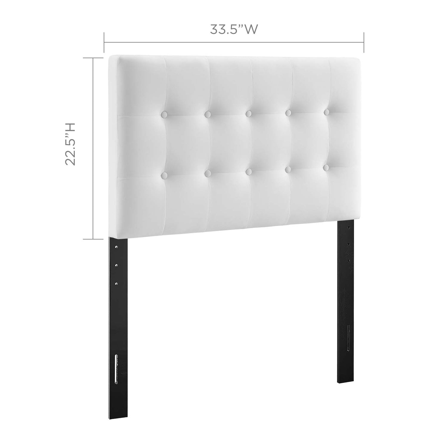 Emily Twin Biscuit Tufted Performance Velvet Headboard White MOD-6114-WHI
