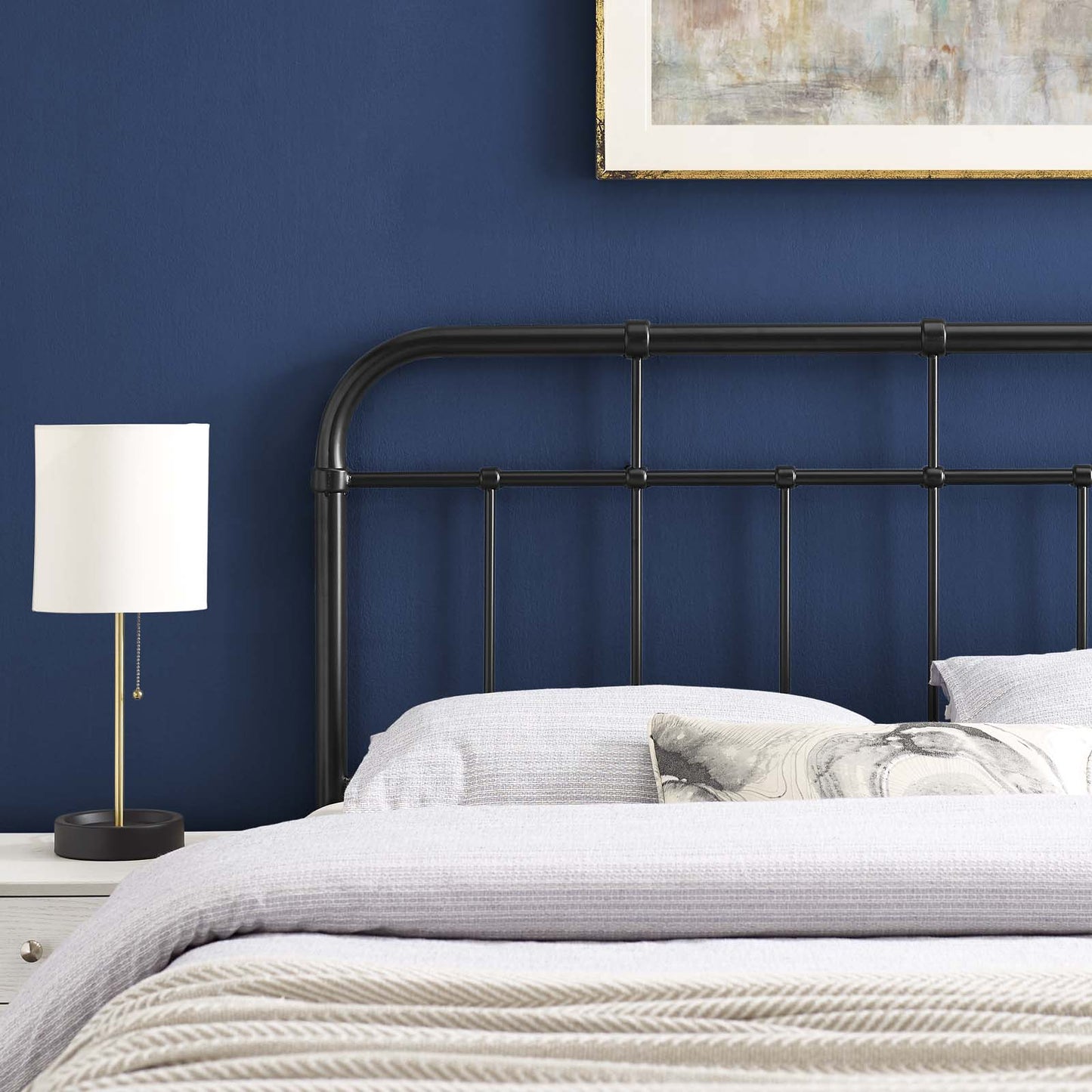 Alessia King Metal Headboard Black