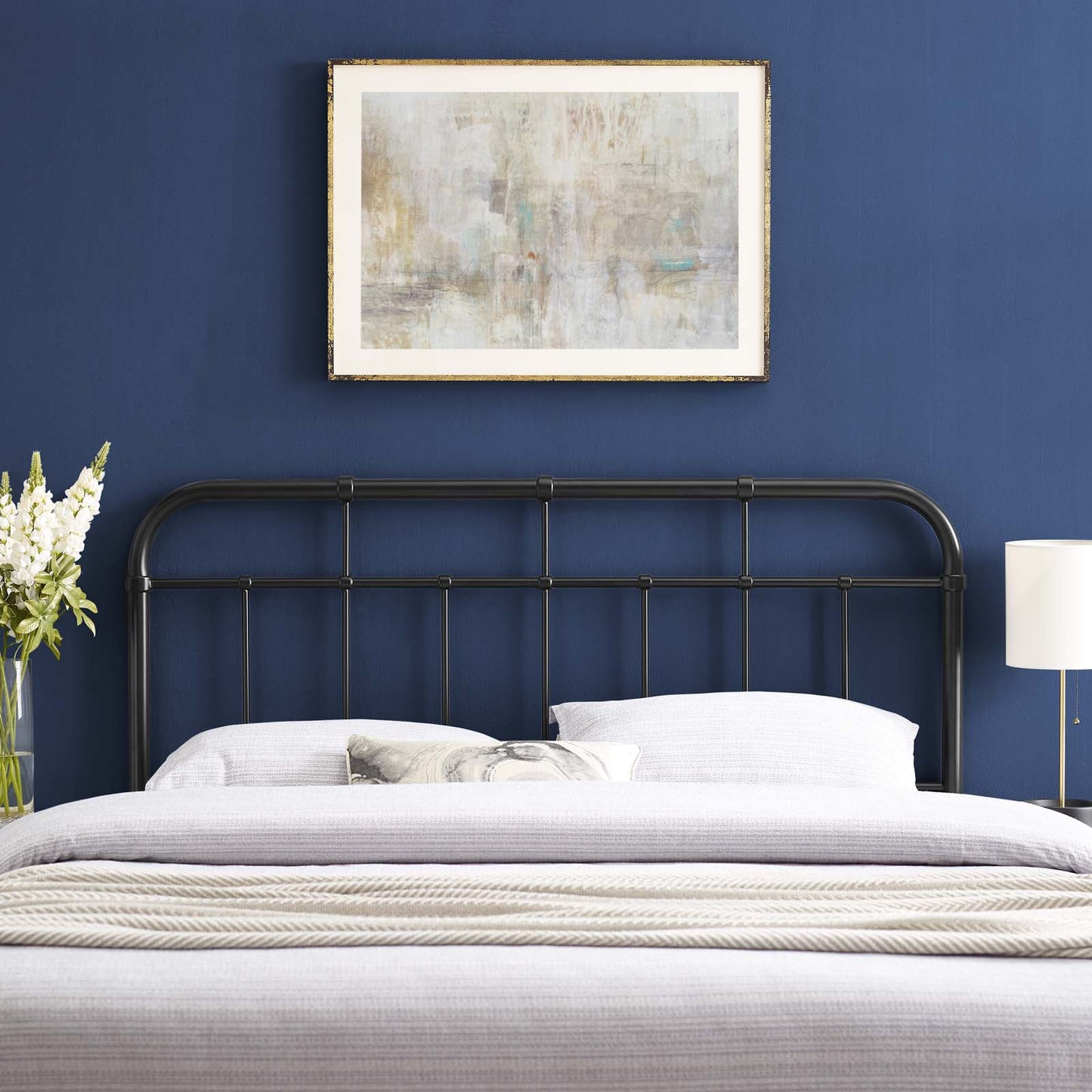 Alessia King Metal Headboard Black