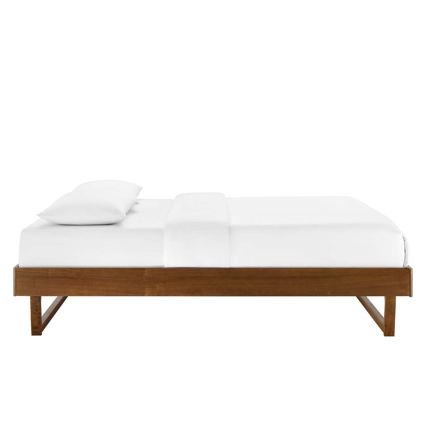 Billie Wood Platform Bed Frame - Twin, Full, Queen, King - Walnut & Black Options