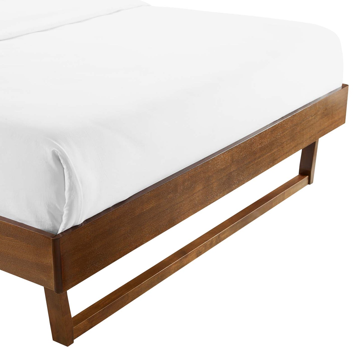 Billie Wood Platform Bed Frame - Twin, Full, Queen, King - Walnut & Black Options