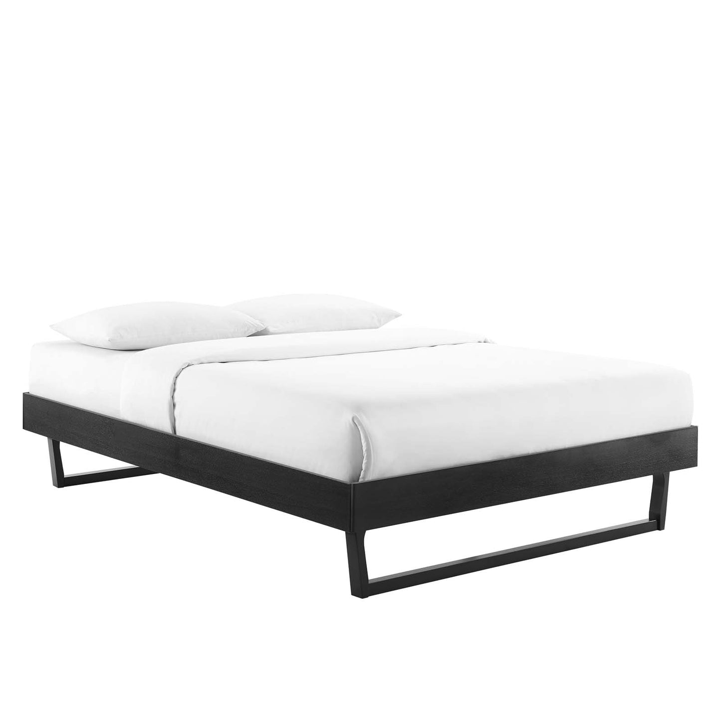 Billie Wood Platform Bed Frame - Twin, Full, Queen, King - Walnut & Black Options