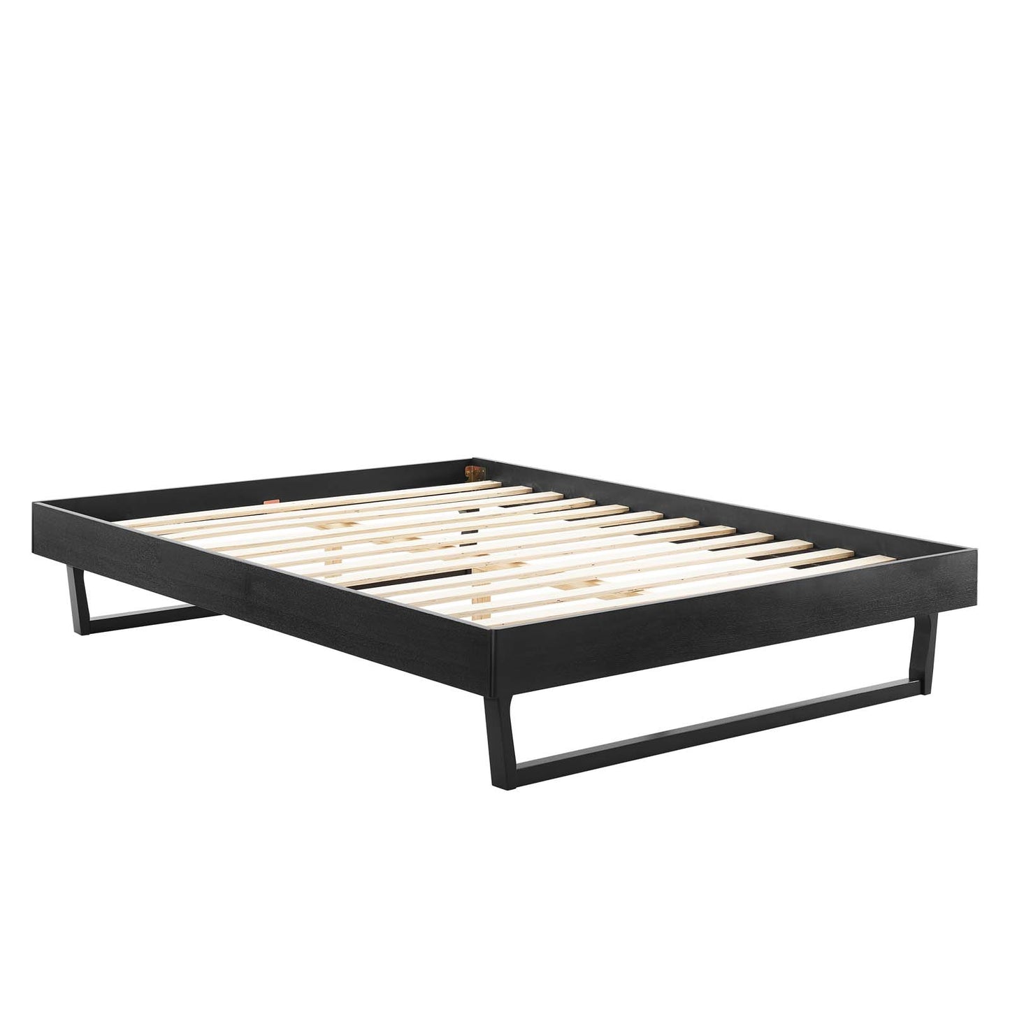 Billie Wood Platform Bed Frame - Twin, Full, Queen, King - Walnut & Black Options