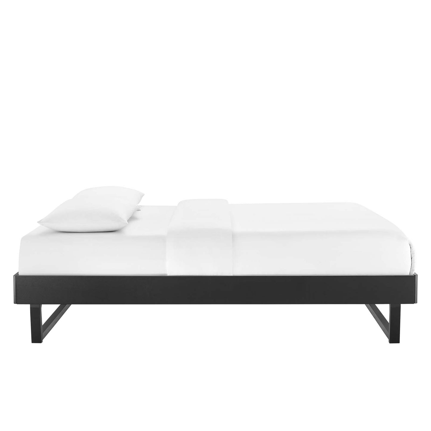 Billie Wood Platform Bed Frame - Twin, Full, Queen, King - Walnut & Black Options