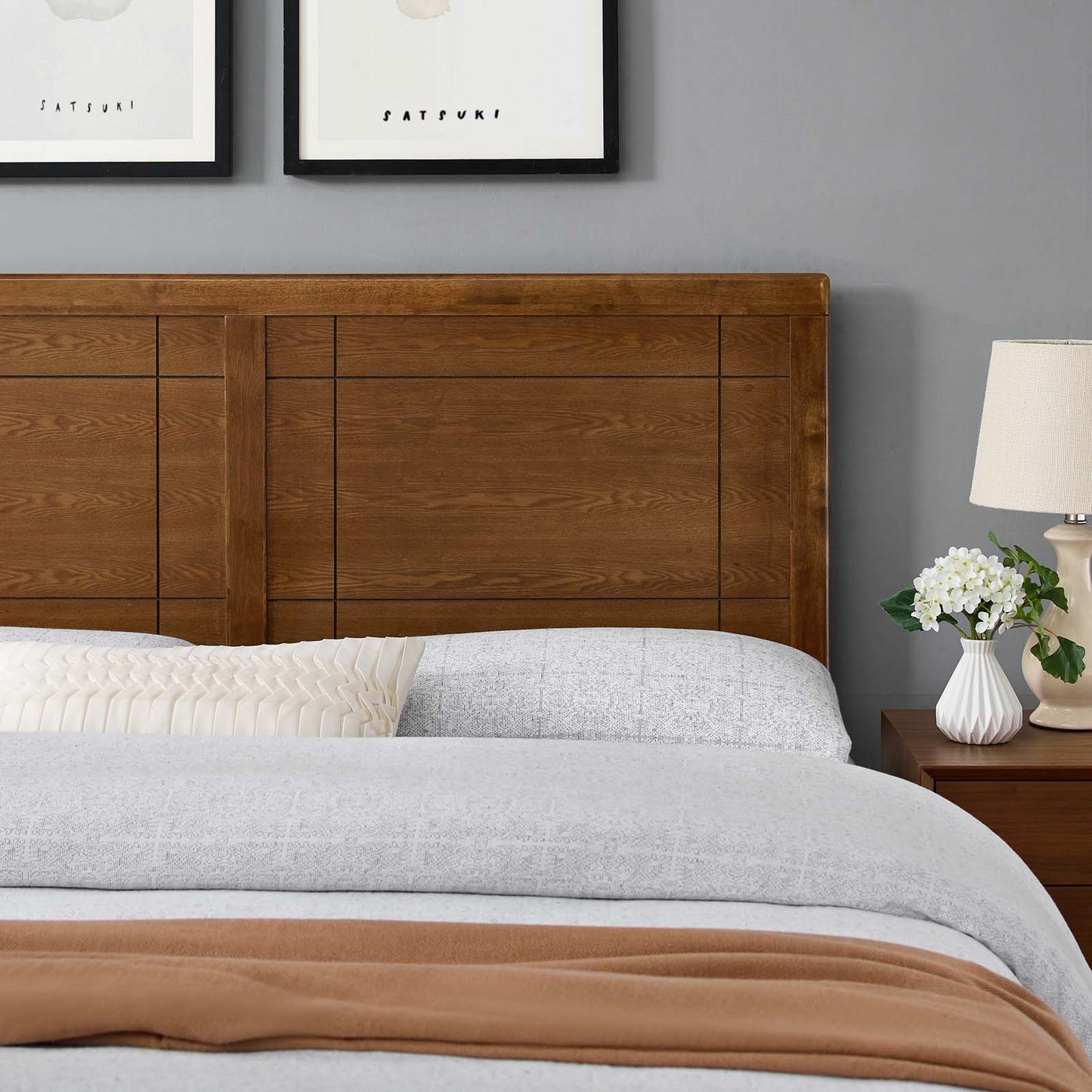 Archie Queen Wood Headboard Walnut MOD-6222-WAL