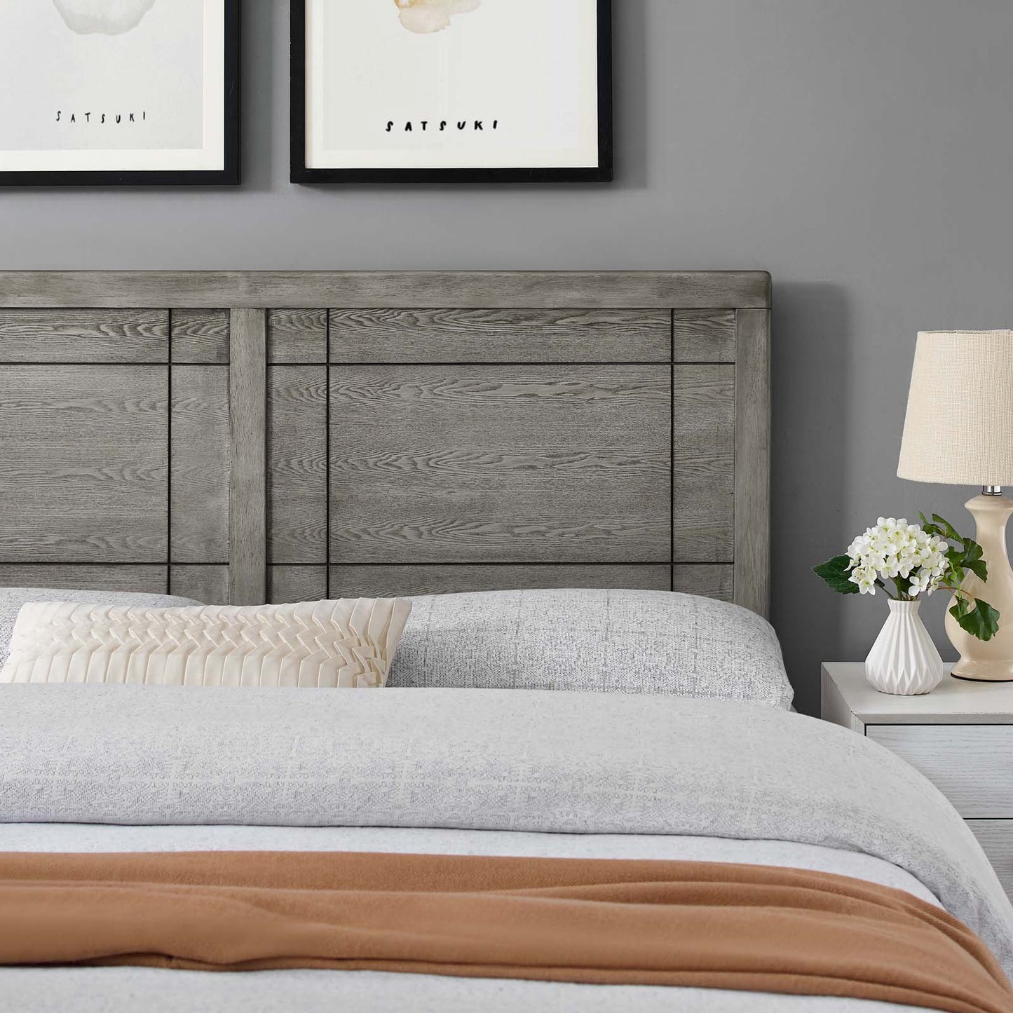 Archie King Wood Headboard Gray MOD-6223-GRY
