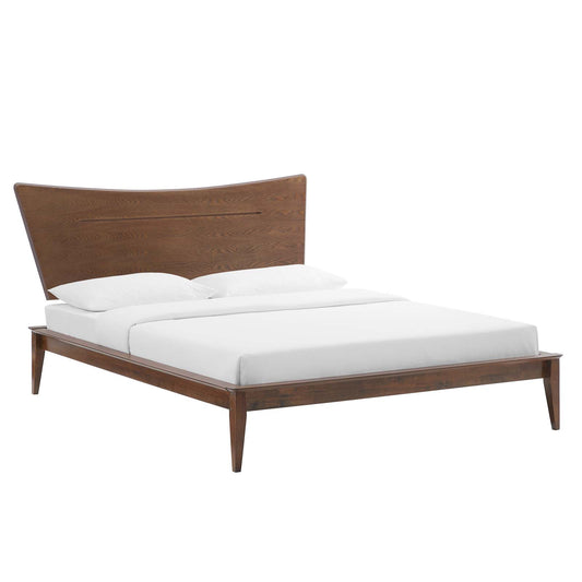 Astra King Wood Platform Bed Walnut