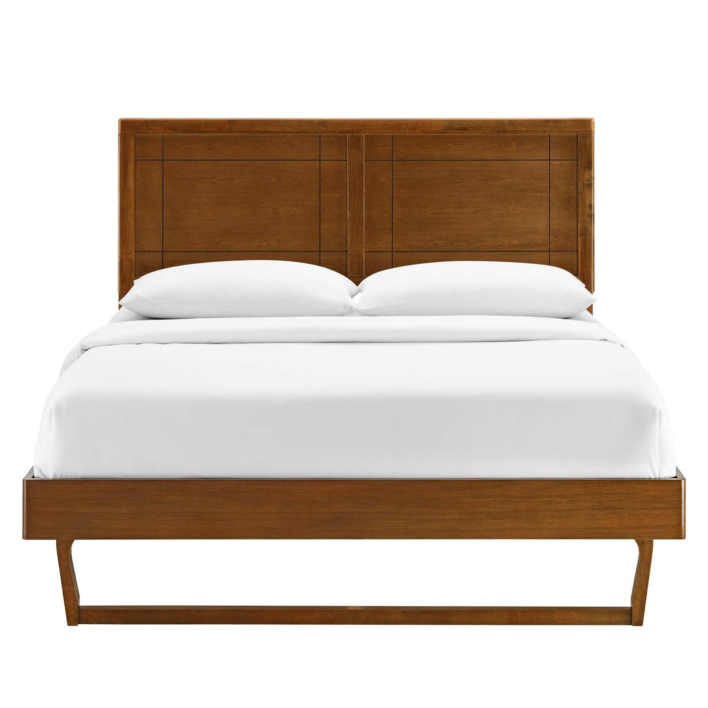 Marlee Queen Wood Platform Bed With Angular Frame Walnut MOD-6381-WAL