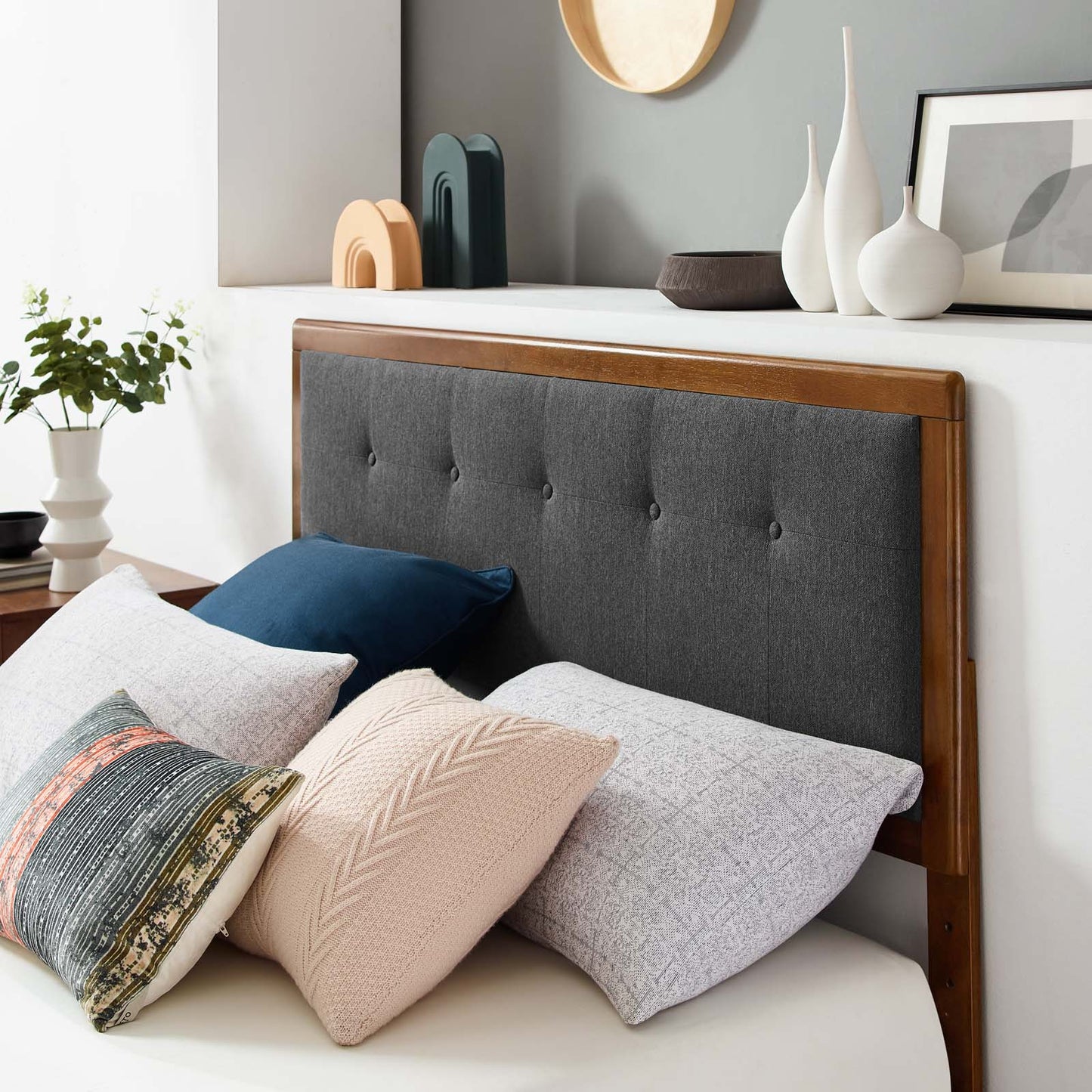 Willow Wood Platform Bed with Splayed Legs and Angular Frame