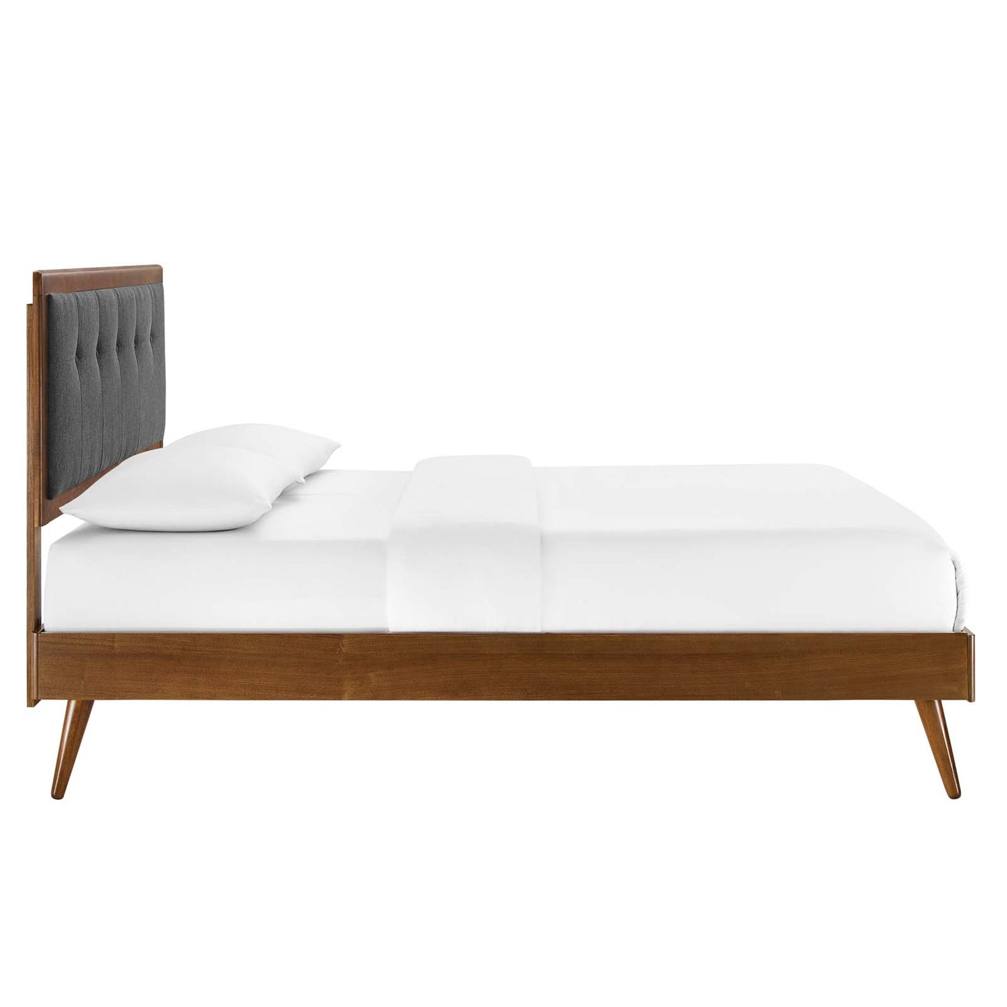 Willow Wood Platform Bed with Splayed Legs and Angular Frame
