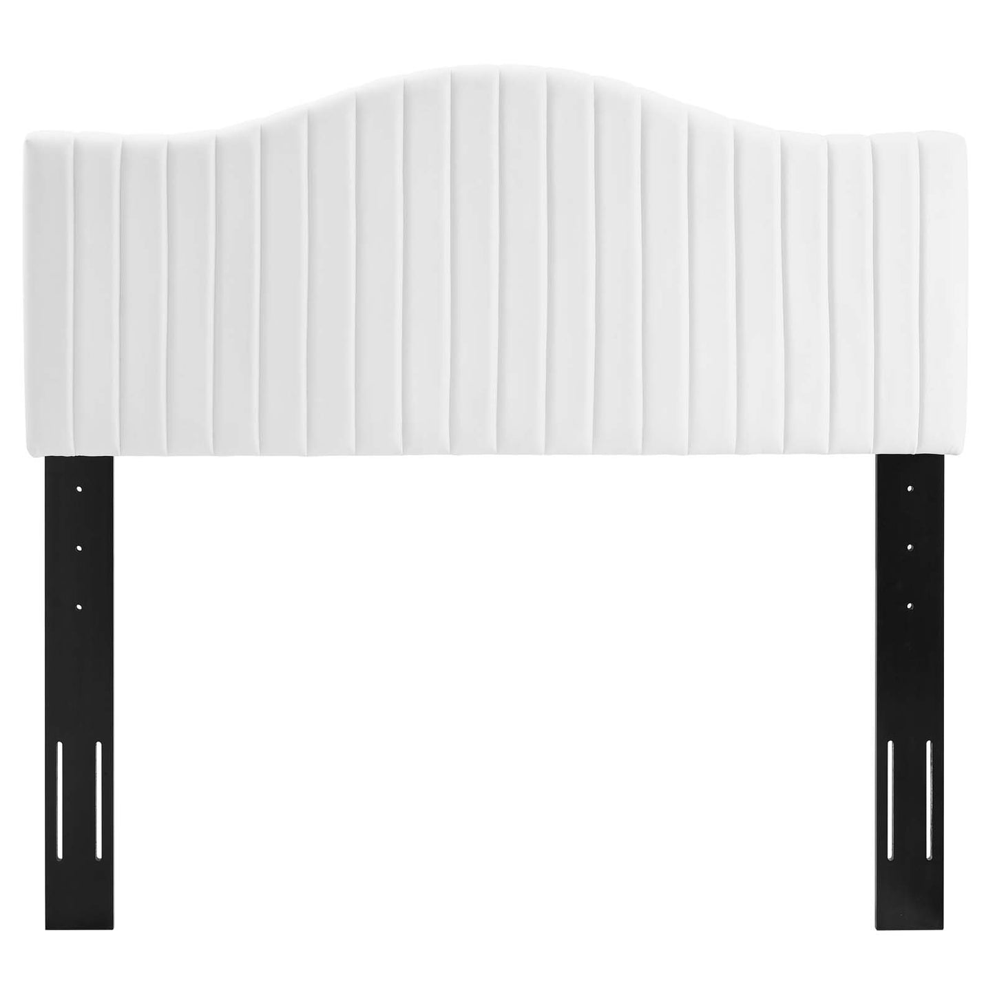 Brielle Channel Tufted Performance Velvet Twin Headboard White MOD-6558-WHI