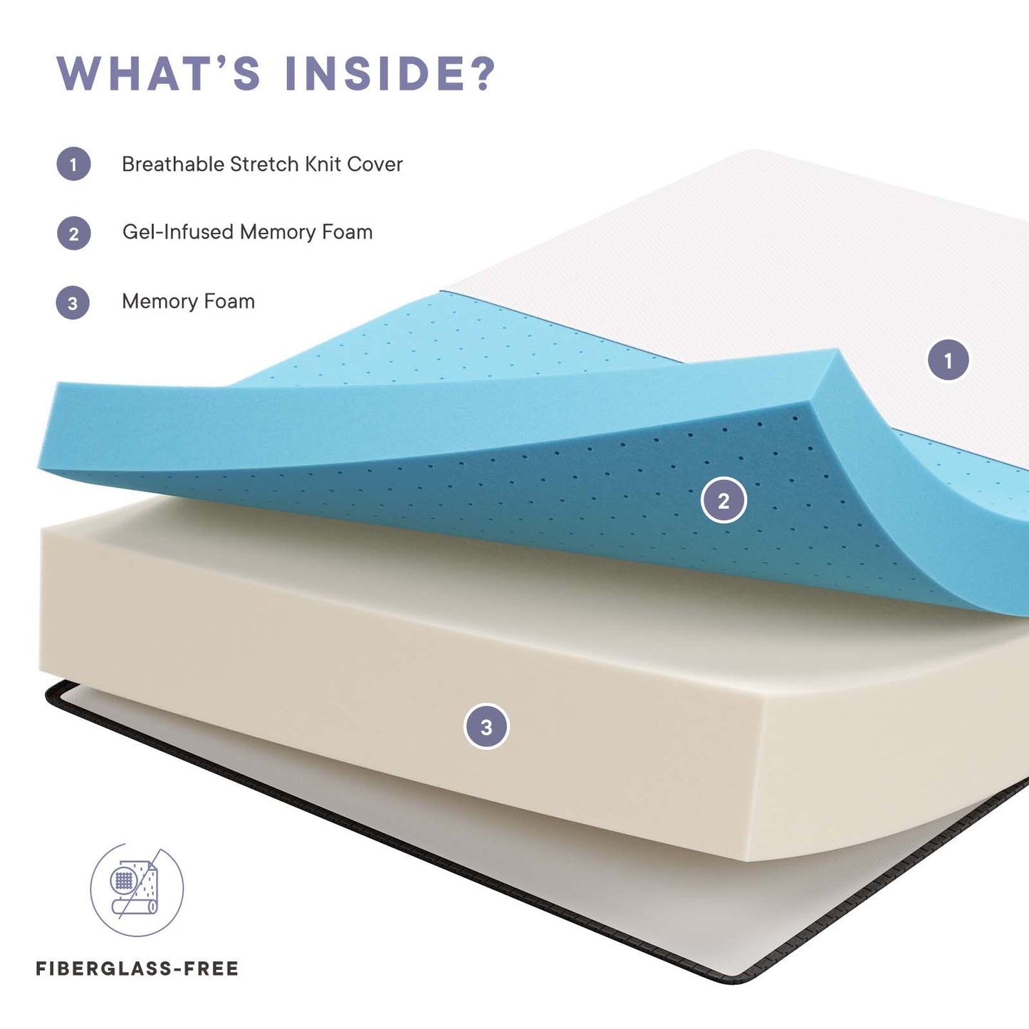 Aveline 16" Memory Foam Queen Mattress White MOD-6608-WHI