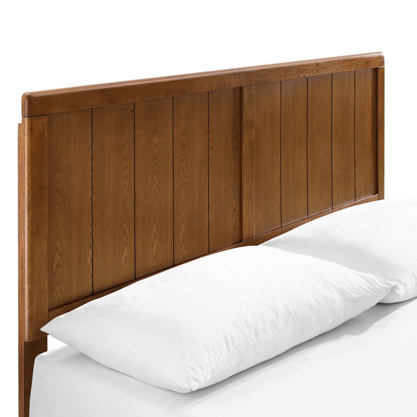 Alana King Wood Platform Bed With Angular Frame Walnut