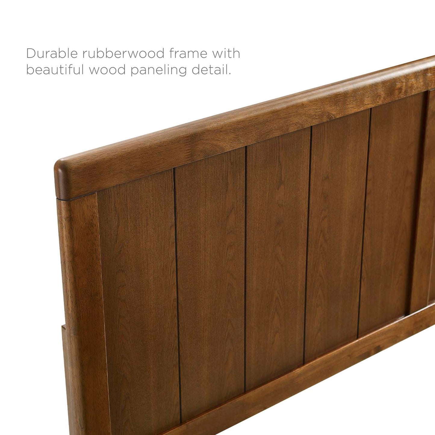 Alana King Wood Platform Bed With Angular Frame Walnut
