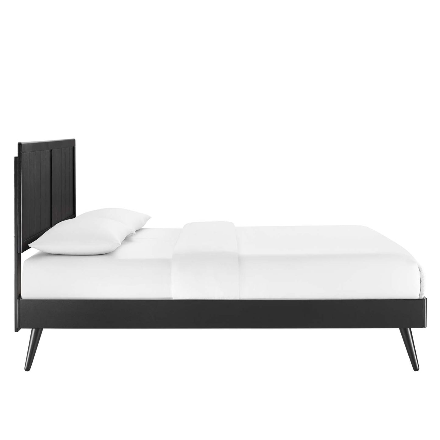 Alana King Wood Platform Bed With Splayed Legs Black