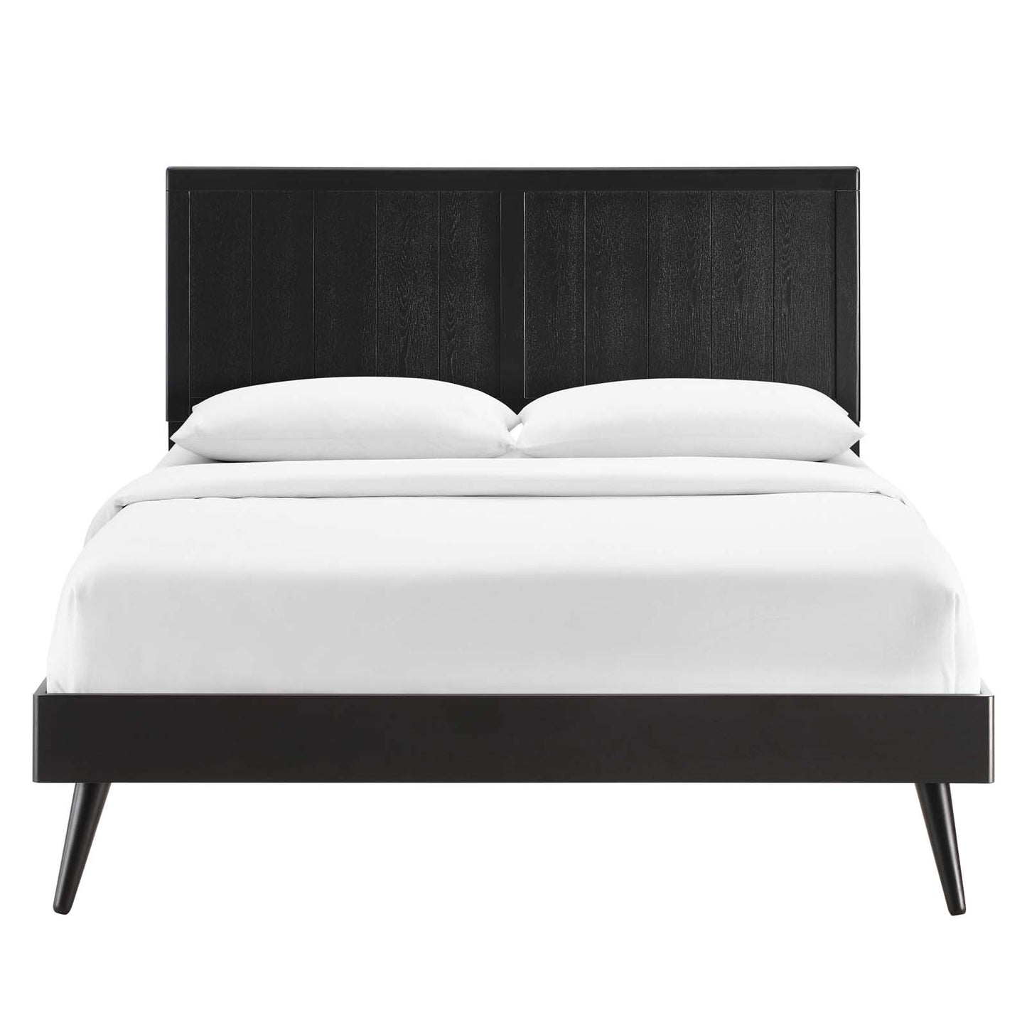 Alana King Wood Platform Bed With Splayed Legs Black