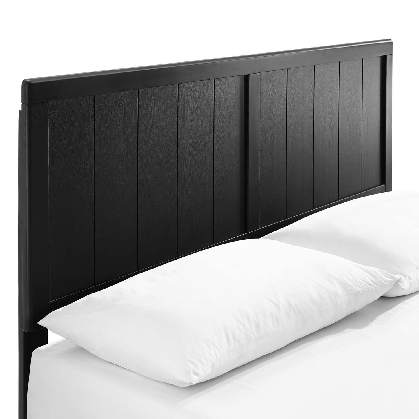 Alana King Wood Platform Bed With Splayed Legs Black