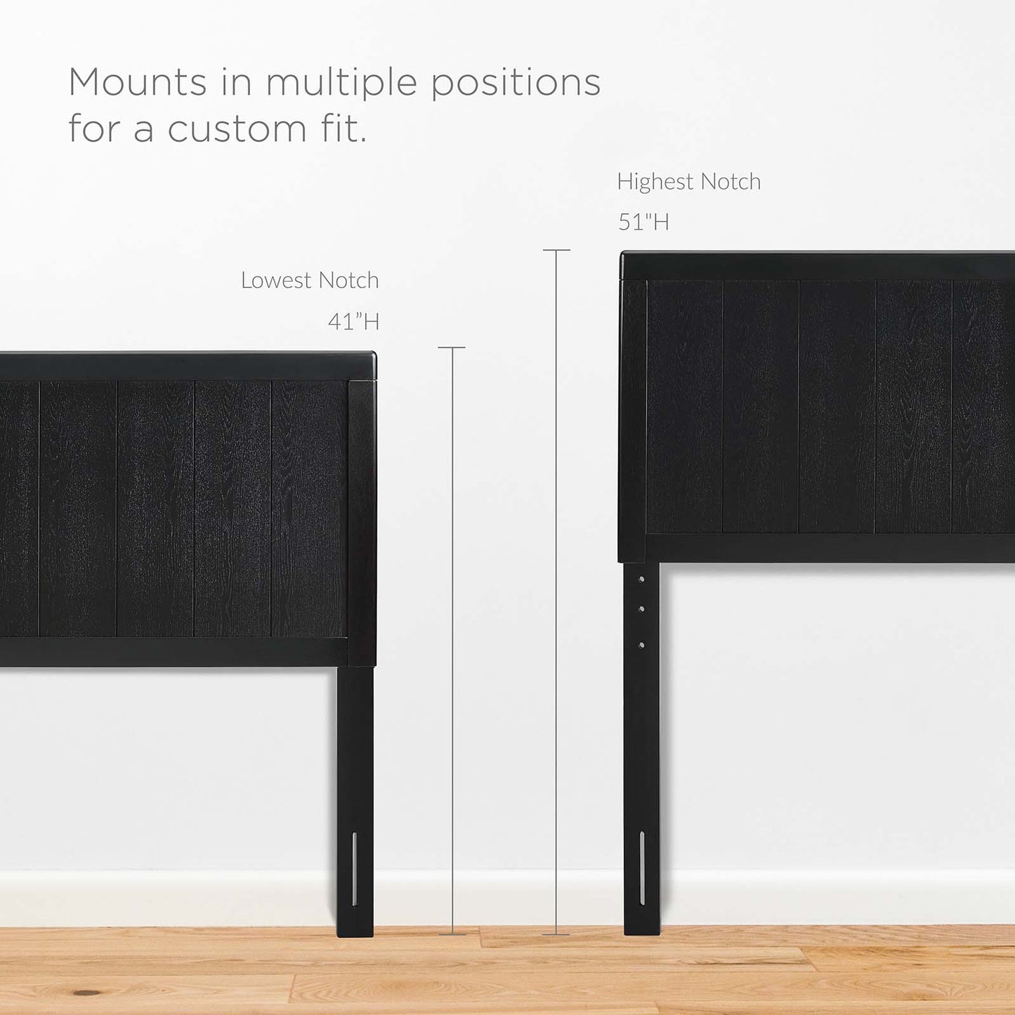 Alana King Wood Platform Bed With Splayed Legs Black