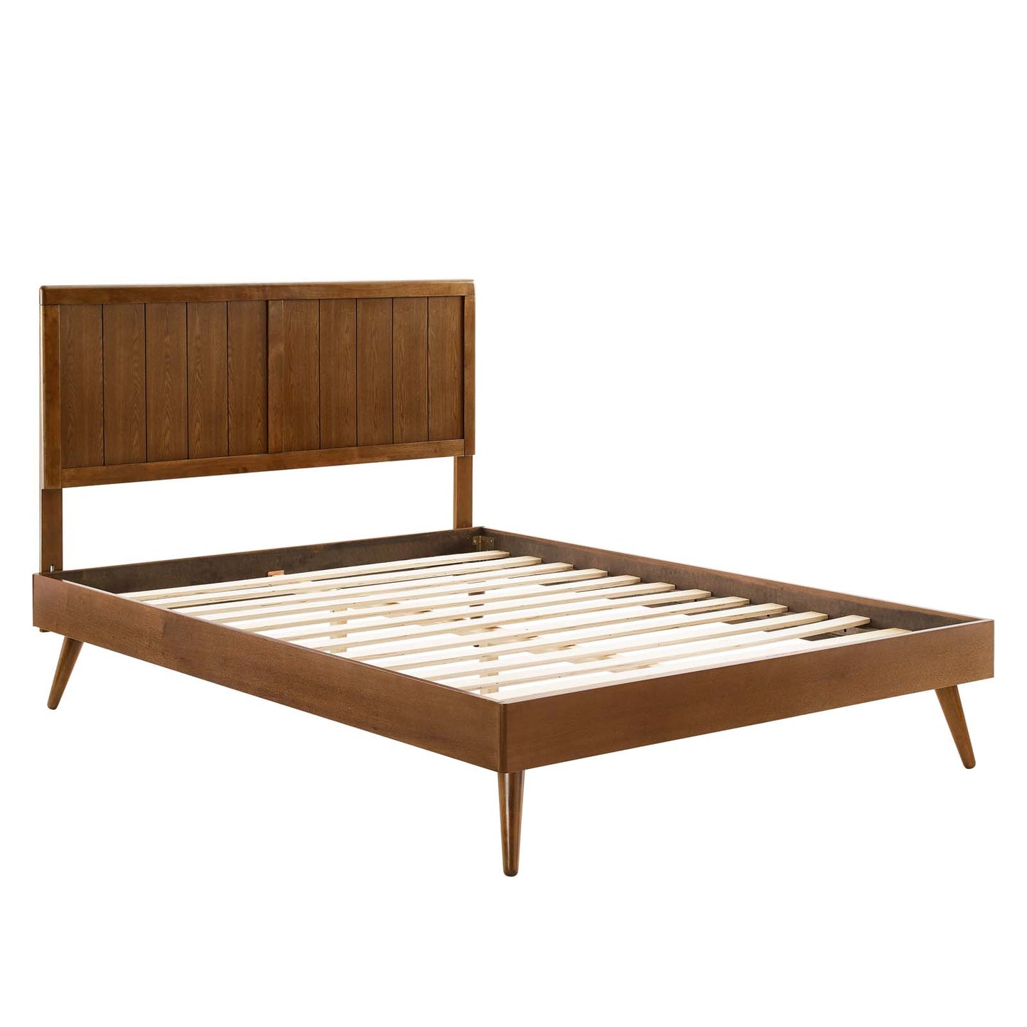 Alana Twin Wood Platform Bed With Splayed Legs Walnut