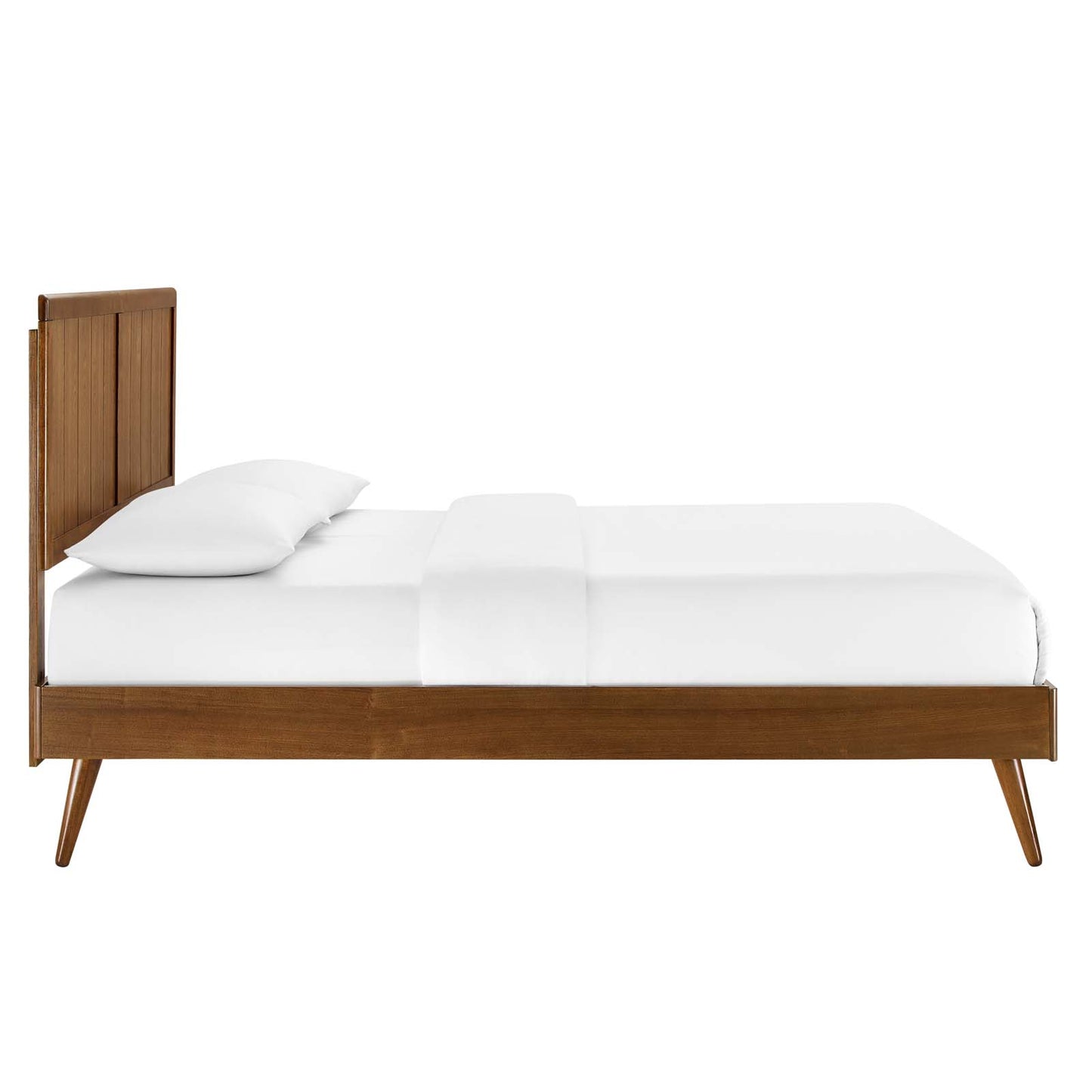 Alana Twin Wood Platform Bed With Splayed Legs Walnut