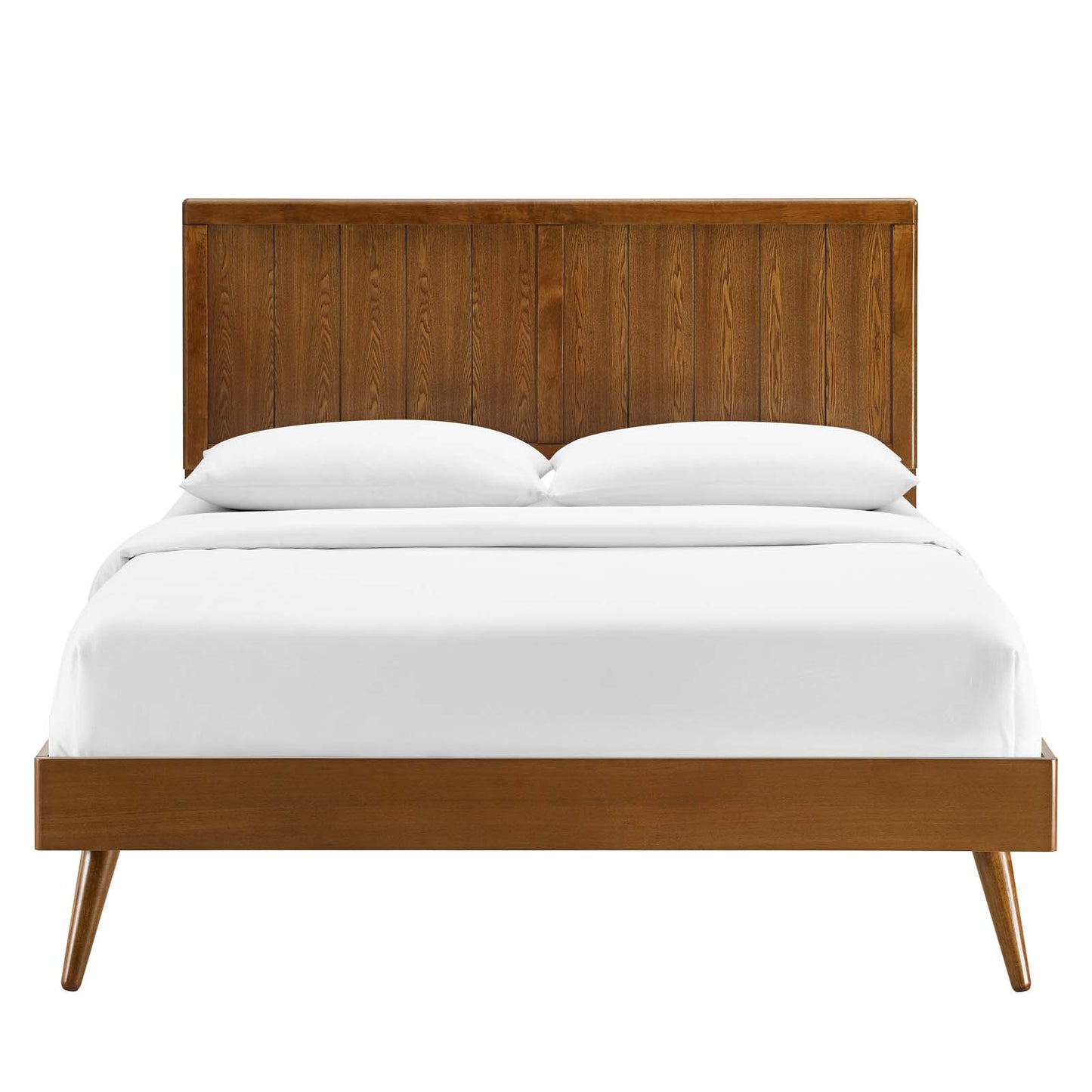 Alana Twin Wood Platform Bed With Splayed Legs Walnut