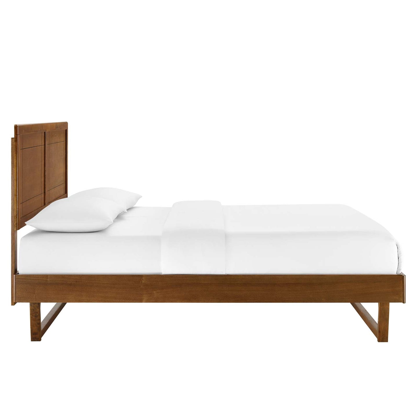 Marlee Full Wood Platform Bed With Angular Frame Walnut MOD-6625-WAL