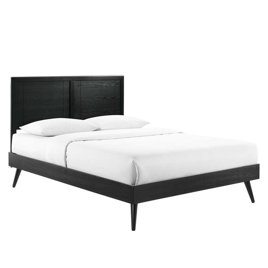 Marlee Full Wood Platform Bed With Splayed Legs Black