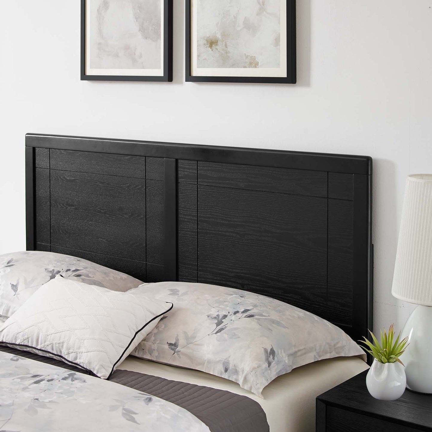 Marlee King Wood Platform Bed With Splayed Legs Black MOD-6629-BLK